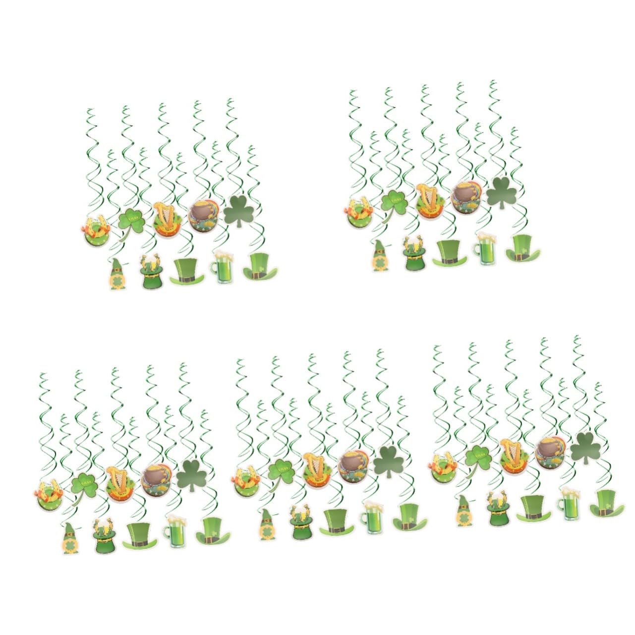 TOPBATHY 5 Set di Ghirlande di Fiori A Spirale Appesi per Decorazioni Ornamenti Verdi Decorazioni Festoni per Feste Spirali Appese per Decorazioni per Feste Decorazioni per Festival