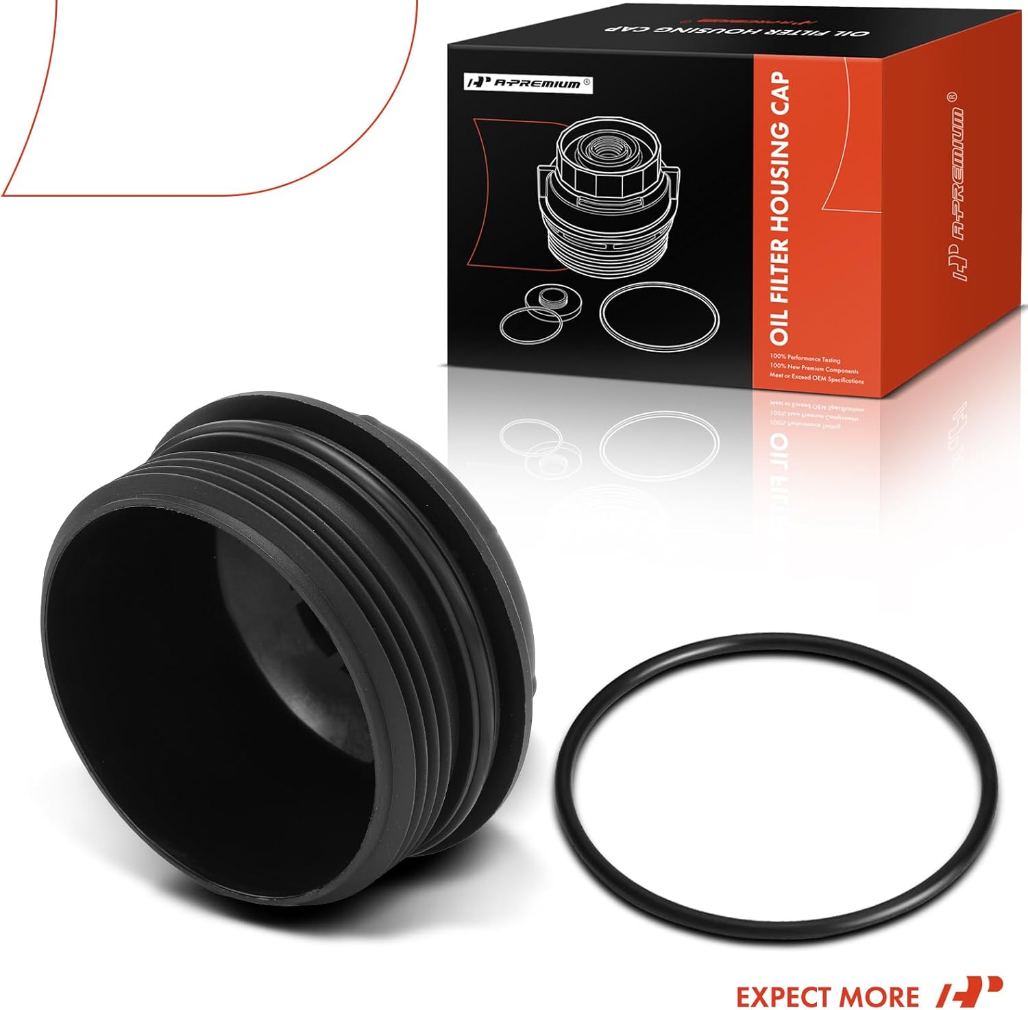 A-Premium Oil Filter Housing Cap Assembly Compatible with Volkswagen Passat 2012-2018, CC 2012-2017, Touareg 2011-2017, Atlas 2018-2023, Atlas Cross Sport 2020-2023, 3.6L, Replace# 03H115433