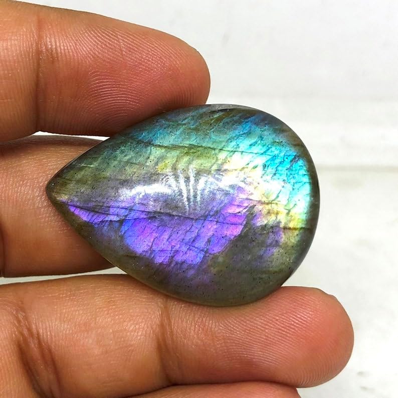 Labradorite cabochon poire 37x27mm pour création de bijoux - 3