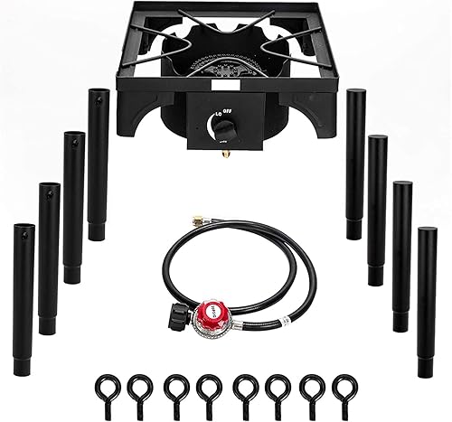 Miniatura 8 de Estufa de gas para exteriores, estufa de propano de dos quemadores, quemadores de gas para cocinar al aire libre, estufa de campamento de 2