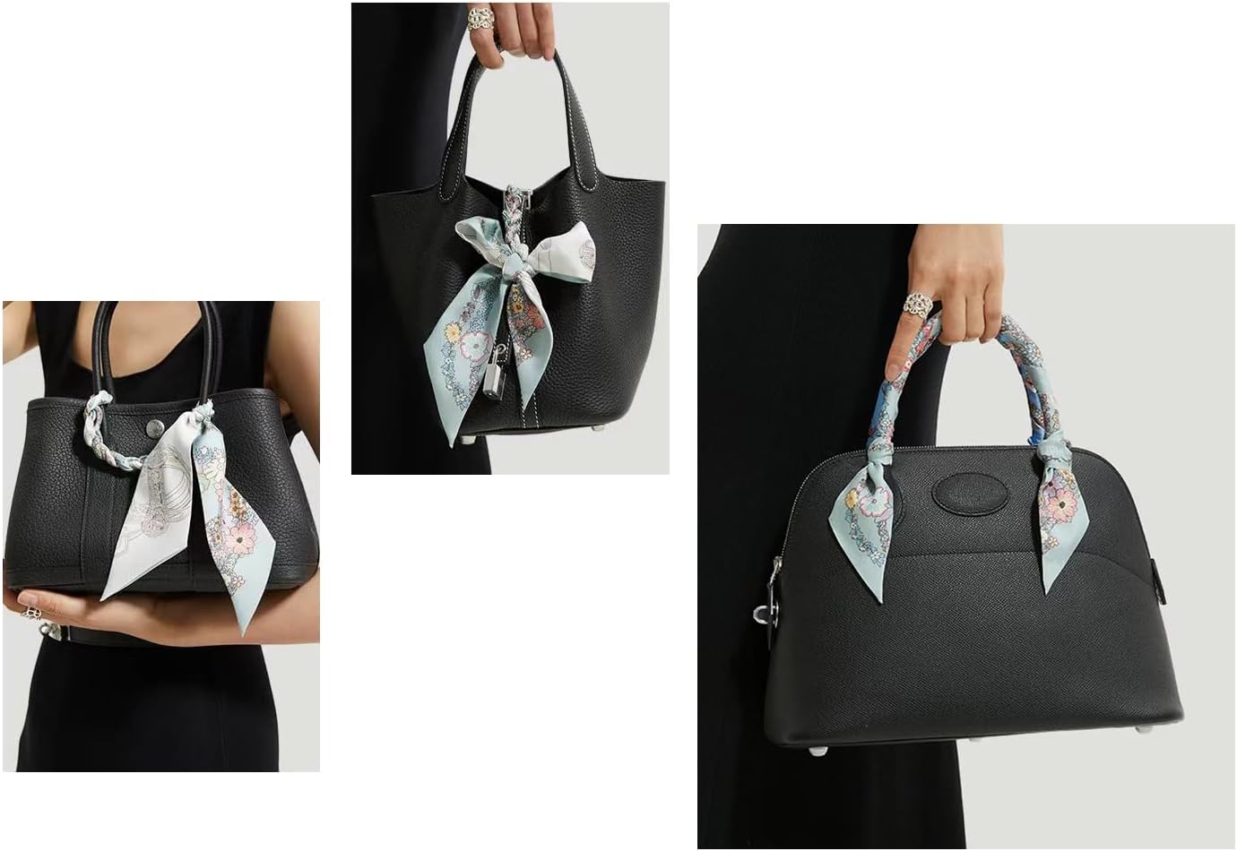 100% Mulberry Silk Scarf for Handbags,Bags, and Purses,1Pcs 2"x35" Hair Ribbon Skinny Neck Scarves for Women - Image 3