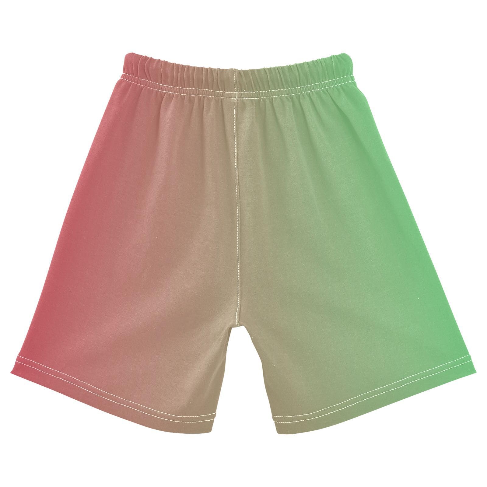 J JOYSAY Red Pink Green Gradient Toddler Baby Boy Shorts Summer Short Pants with Drawstring Elastic Waist Toddler Kids Pants for 5T Girls Toddler