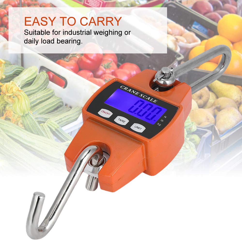 Hanging Weight Scale,300KG Industrial Crane Scale LCD Digital Electronic Hook for Large Luggage for Farm Hunting Fishing Outdoor