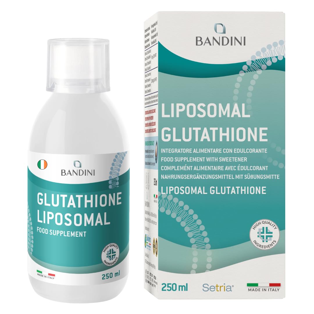 liposomal glutathione ireland Bandini® Liposomal Glutathione Reduced | Oral Glutathion Liquid | L- Glutathione Setria® | 10x Better Absorption | Antioxidant & Anti-Aging Booster, Optimal Cell Protection | GMO-free, vegan