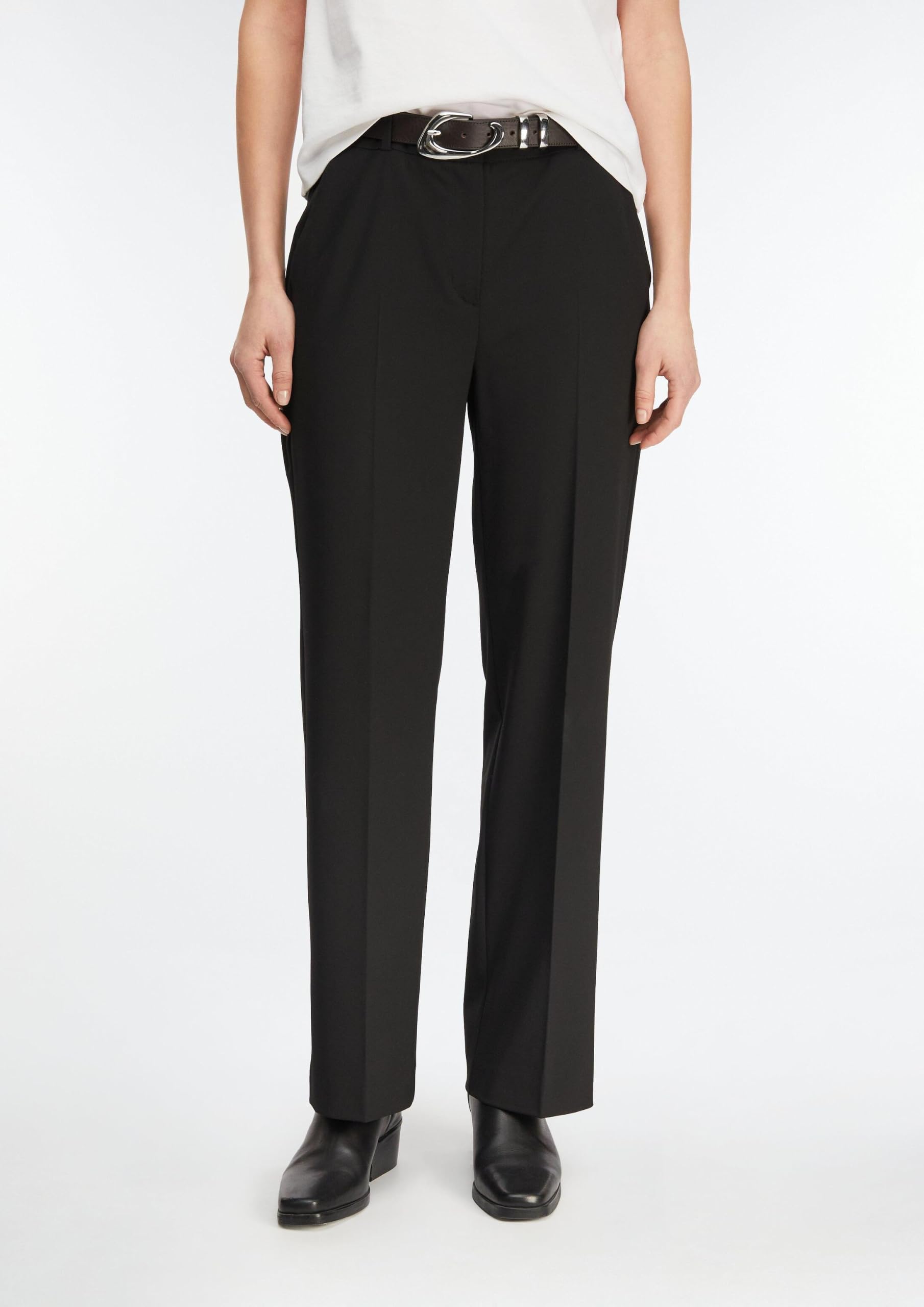Comma Straight-Leg-Hose aus Viskosemix