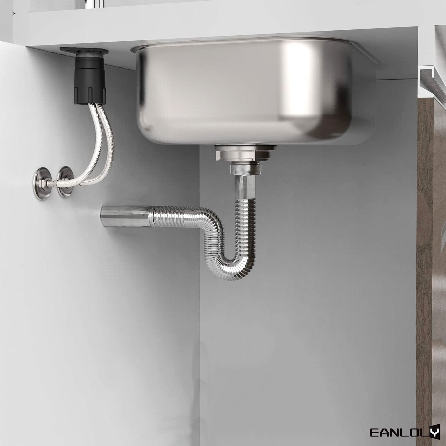 Sink Siphon, Stainless Steel Siphon, Sink Drain Hose, Flexible Drain