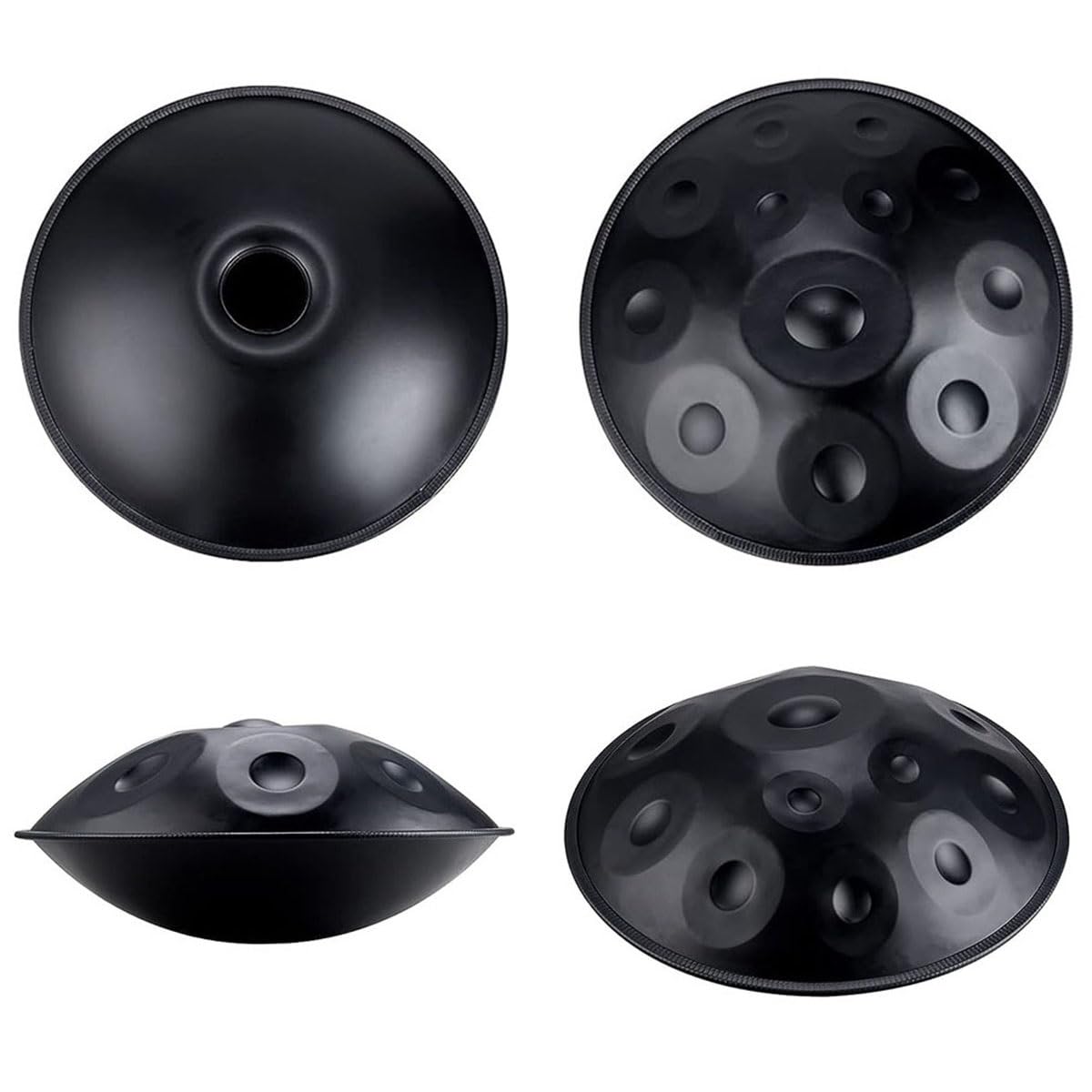 Hand Pan Harmonic, Tamburo in Acciaio in D Minor 12 Note 22 Inches 432HZ /440 HZ, Tamburo Per Handpan per adulti Producendo Una Piacevole Risonanza(Silver,440Hz)