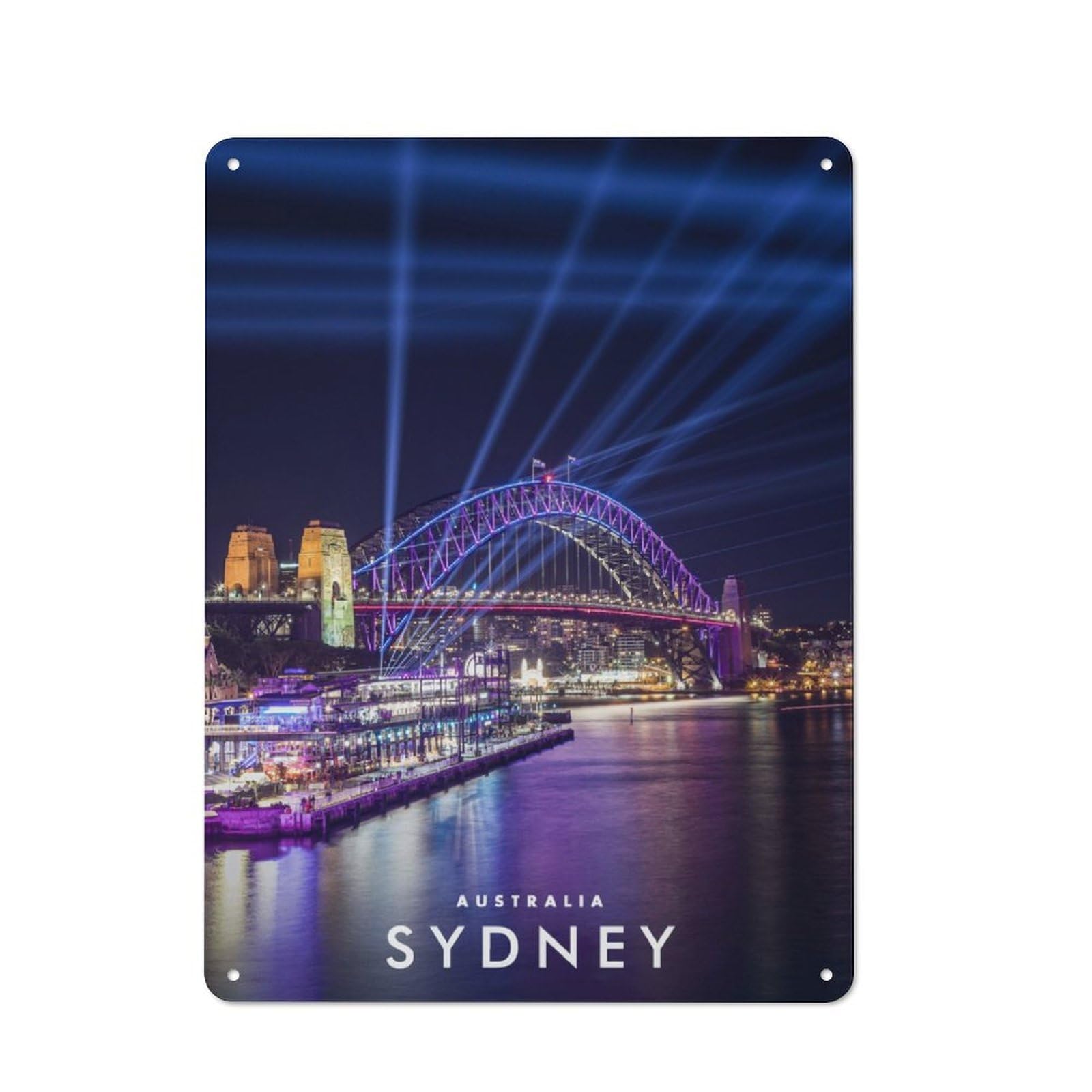Junmoney Sydney Australia Retro Tin Wall Plaque 40X30cm For Studio Or Craft Room, Winter Wall Decor For Creative-Space Collectors