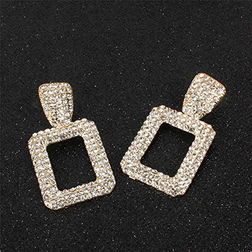 Exaggerated Square Dangle Earrings Sparkle Glitter Rhinestone Square Big Hoop Earring For Women Girls Hip Hop Wedding Jewelry #TOP3