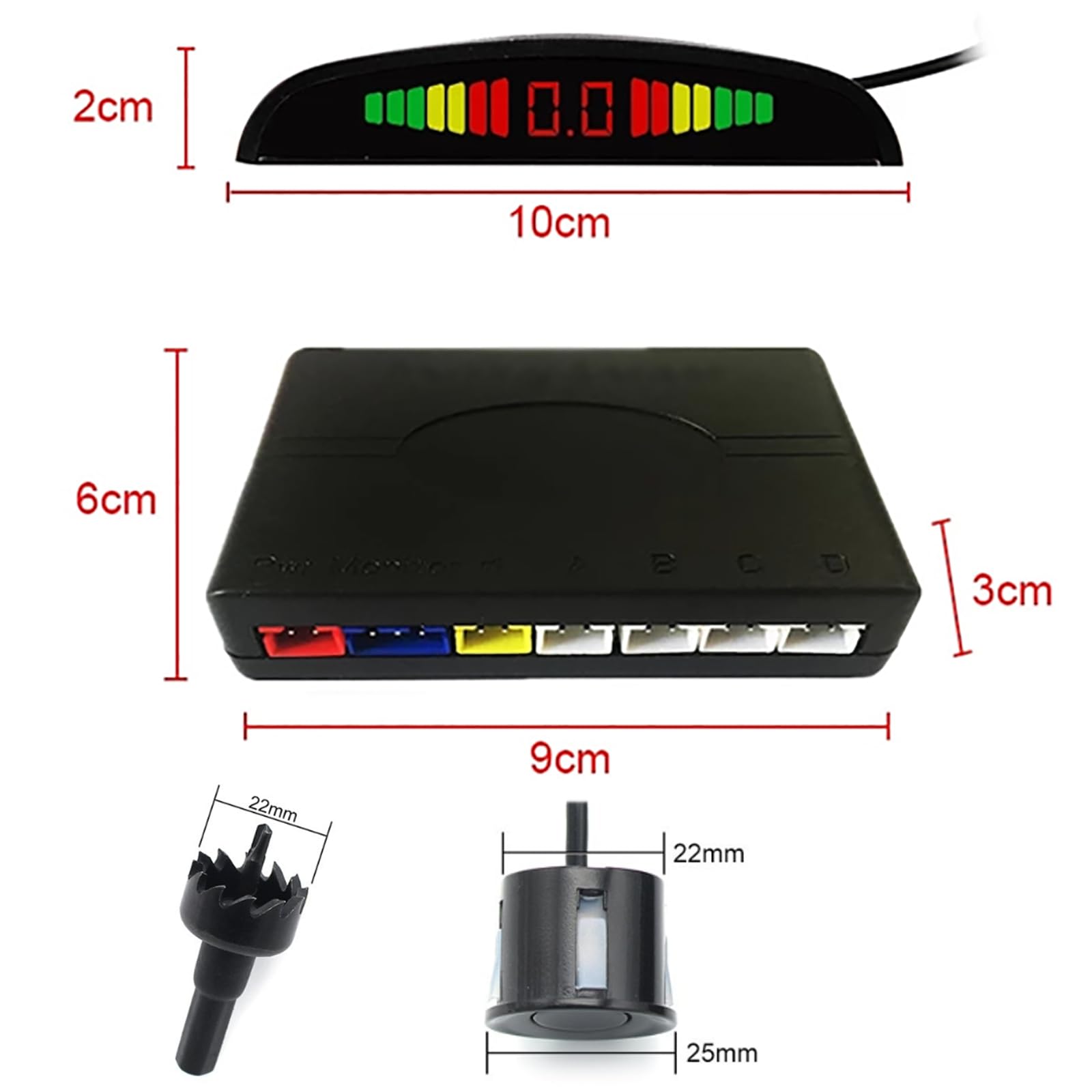 Alarma De Asistencia De Estacionamiento LED, Alarma De Sonido Sensor De Estacionamiento Universal Con 4 Sensores De Estacionamiento, Detección De Distancia De 0 ~ 2,0 M, Para Automóvil SUV Automotriz