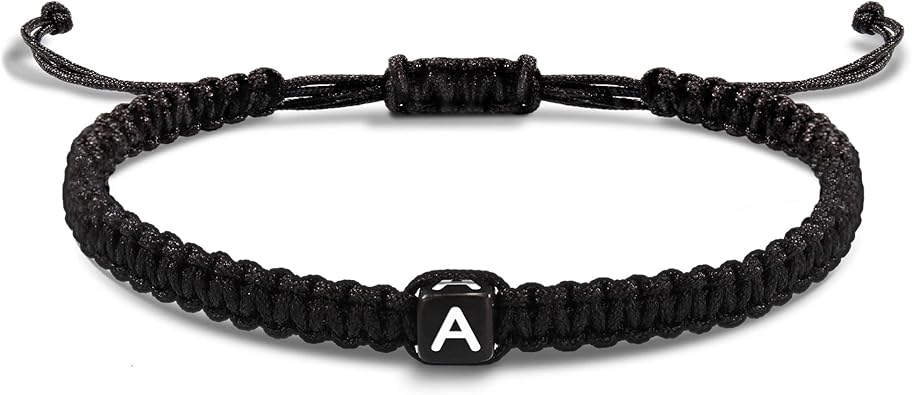 Initial Bracelets for Women Men Gifts for Her Teen Girl Best Friend Birthday Graduation Dainty Braided Bracelets Letter A-Z Charm Adjustable Link Mother's Day Jewelry Mom Christmas Gifts Valentine's Day Jewelry