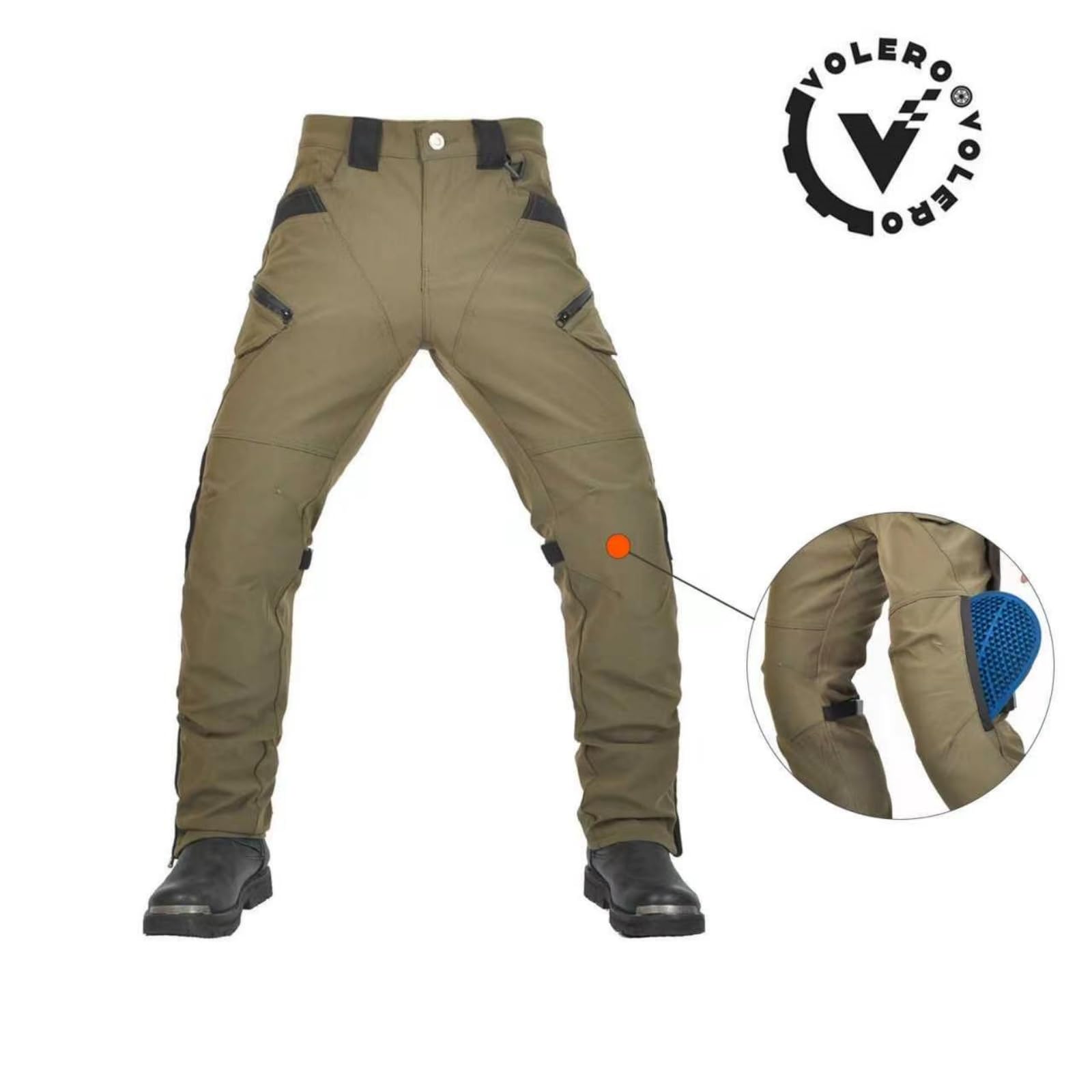 Pantalón Moto Hombre Homologado con Protecciones CE Honeycomb – Ajustables y Fijables, 97% Algodón Elástico, Urbano 4 Estaciones, Ligeramente Impermeable y Reflectante