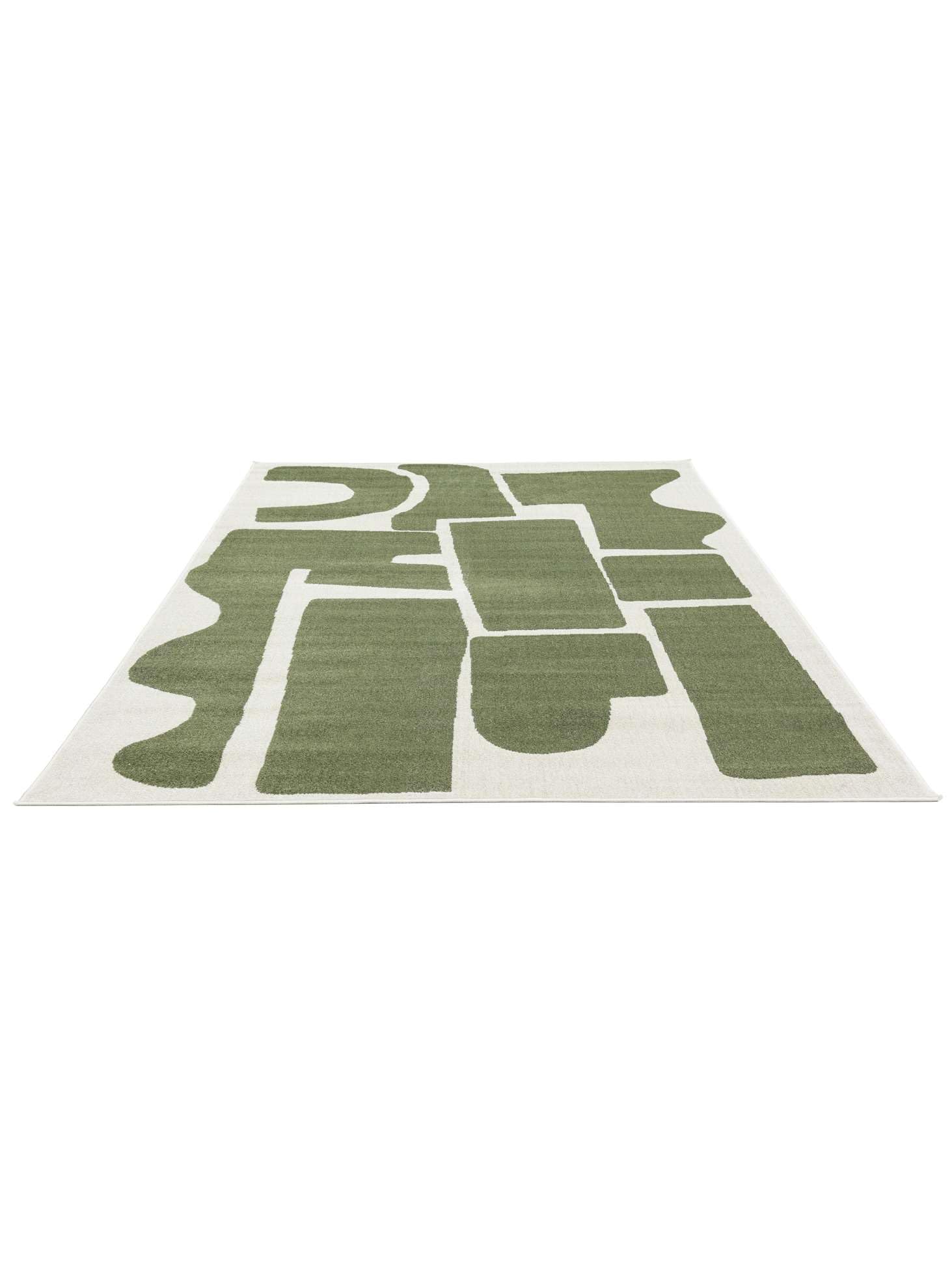 RugVista Contour Teppich, 200 x 300 cm, Grün/Off Weiß | Moderne, Rechteckig, Mittlerer Stapel, Maschinenwäsche, Oeko-Tex 100, Wohnzimmer, Schlafzimmer