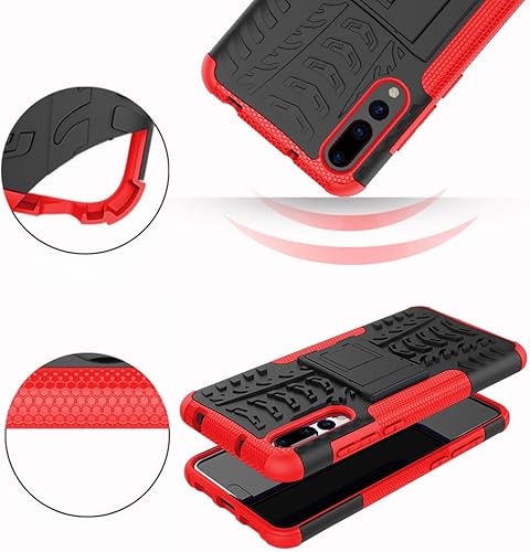 Miniatura 126 de Funda de teléfono para Huawei P20 Pro con protector de pantalla de vidrio templado y soporte soporte rígido híbrido protector accesorios para celda