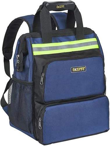 FASITE Mochila de bolsa de herramientas, paquete de trabajo de electricista duradero y resistente para herramientas manuales, almacenamiento de