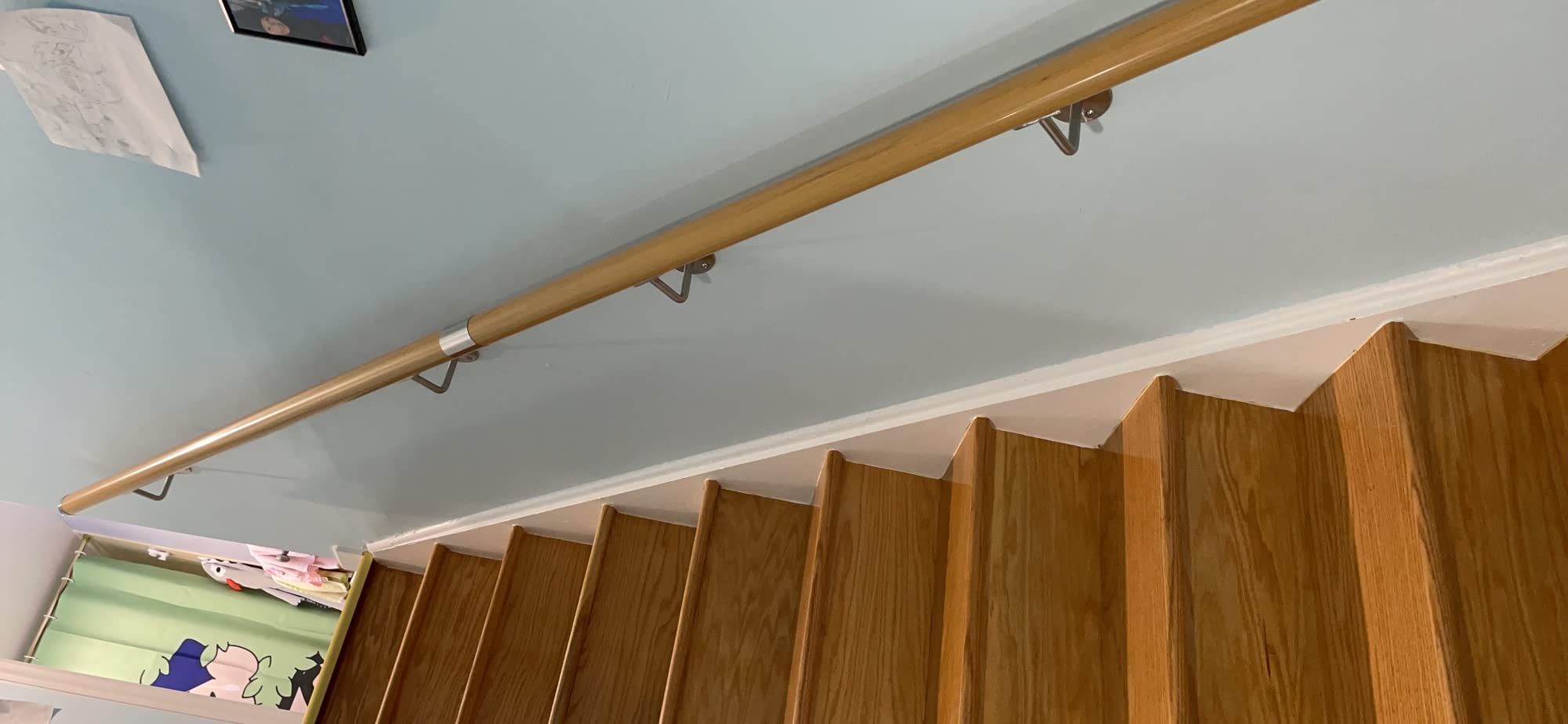 Kit de Montaje de barandilla Completa de 1,6 m con Soportes para Bricolaje (Color Madera, 1,2 m (3,9 pies))