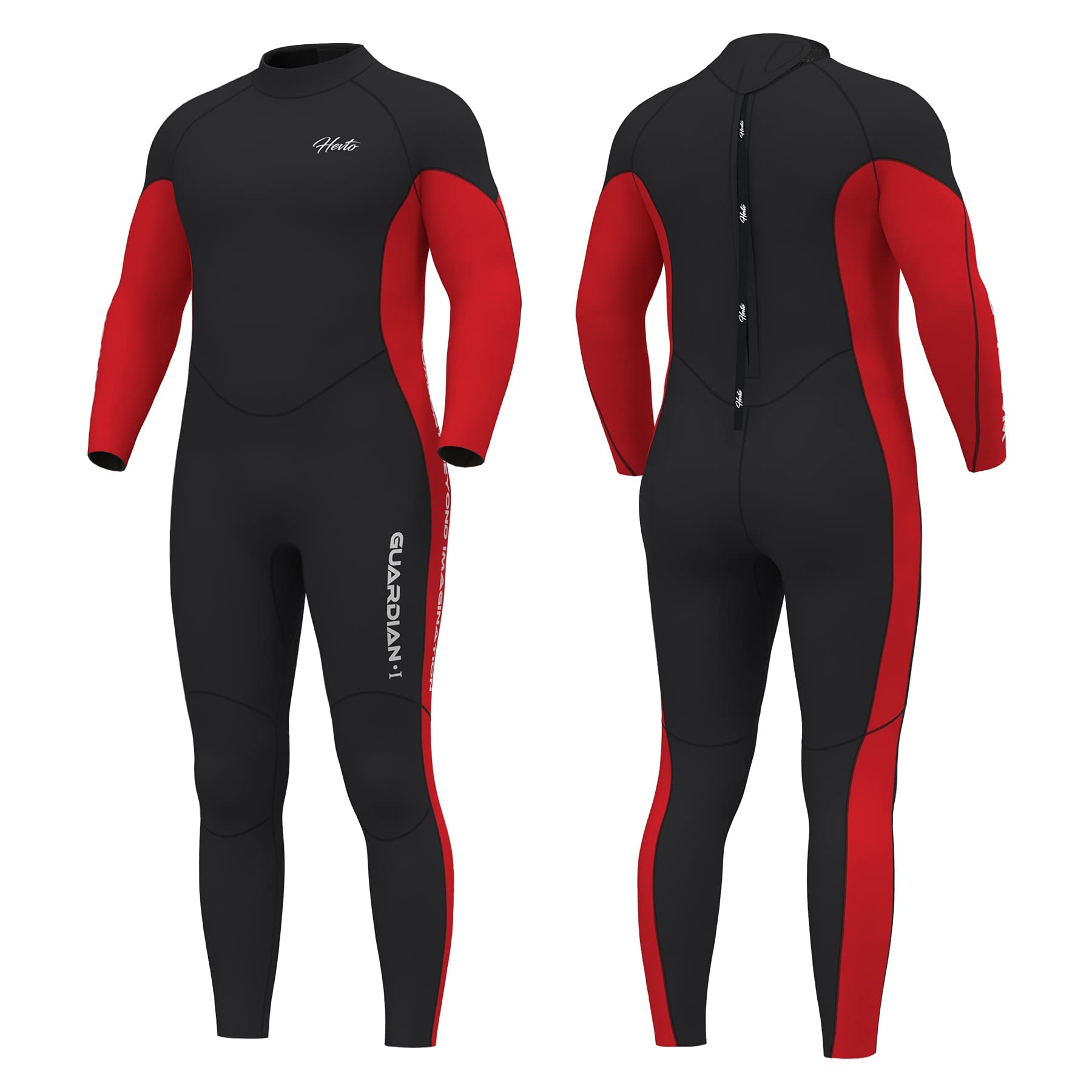 Hevto Wetsuits Plus Size Men and Women 3mm Neoprene Full Scuba Diving Suits Surfing Swimming Long Sleeve Keep Warm Back Zip for Water Sports
