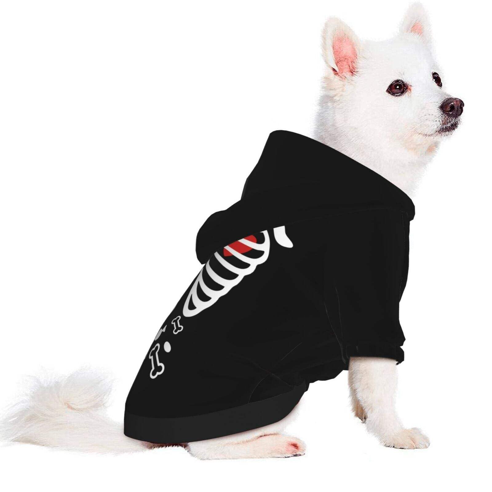 Skeleton Dog Hoodie Pet Clothes for Small Dog Cat Soft Scary Pet Apparel Halloween Supplies, HO1, Medium - Image 2