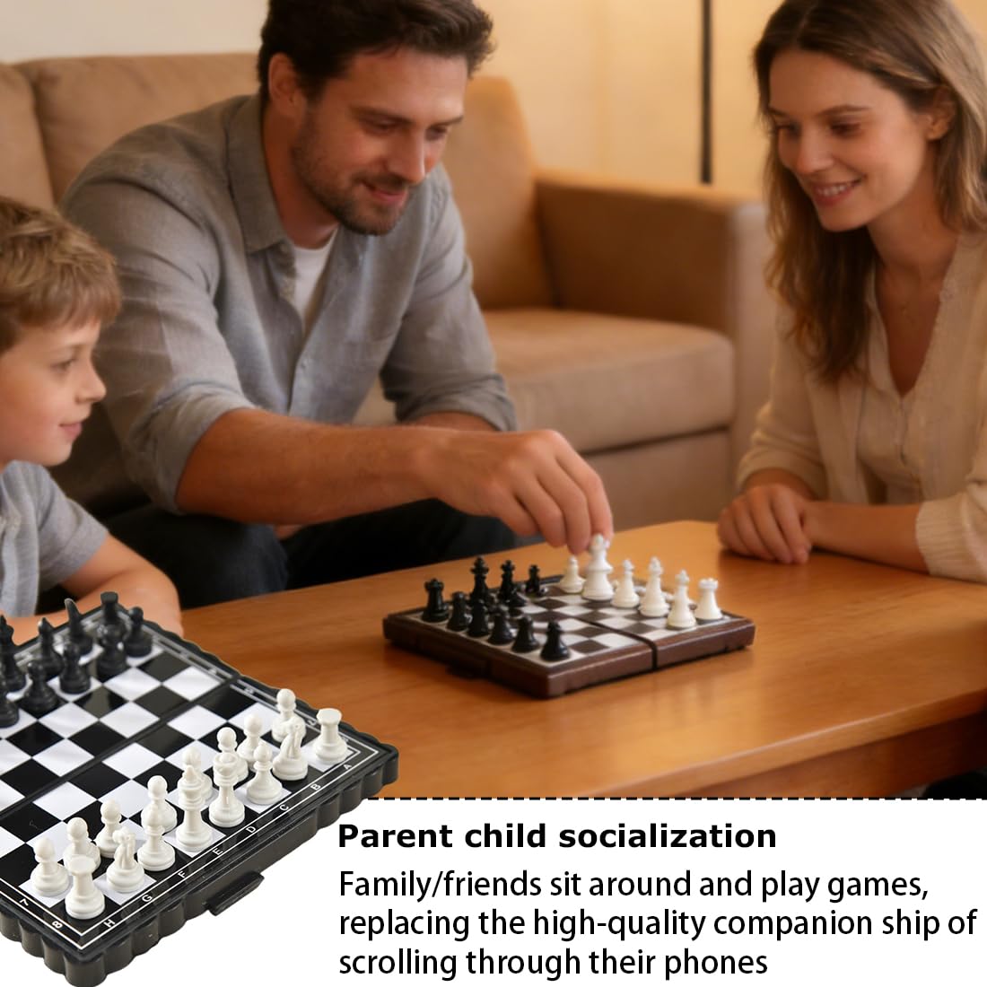 Reiseschach Mini Schach Magnetisch Hochwertig Klappbare Schachbrett - Reise Schachspiel für Erwachsene Kinder - Chess Set (13 Zentimeter)