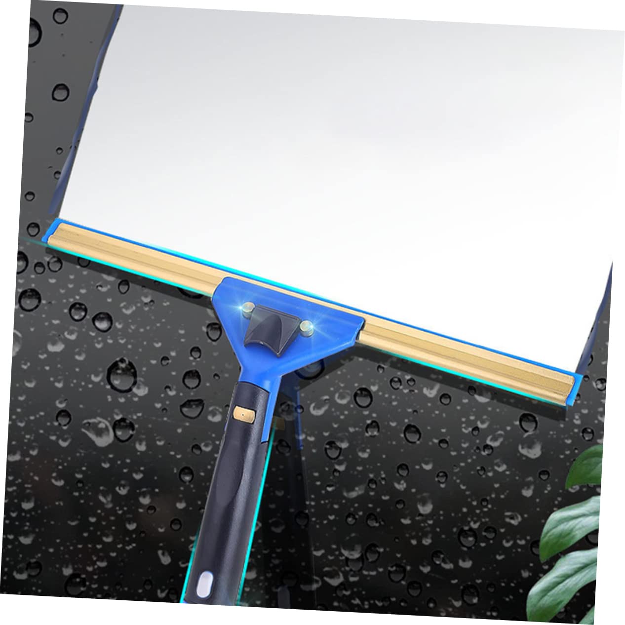 COLLBATH Limpiador de Ventanas de Coche Extensible para Puertas Correderas Ducha Cristal con Espejo Limpiaparabrisas de Microfibra