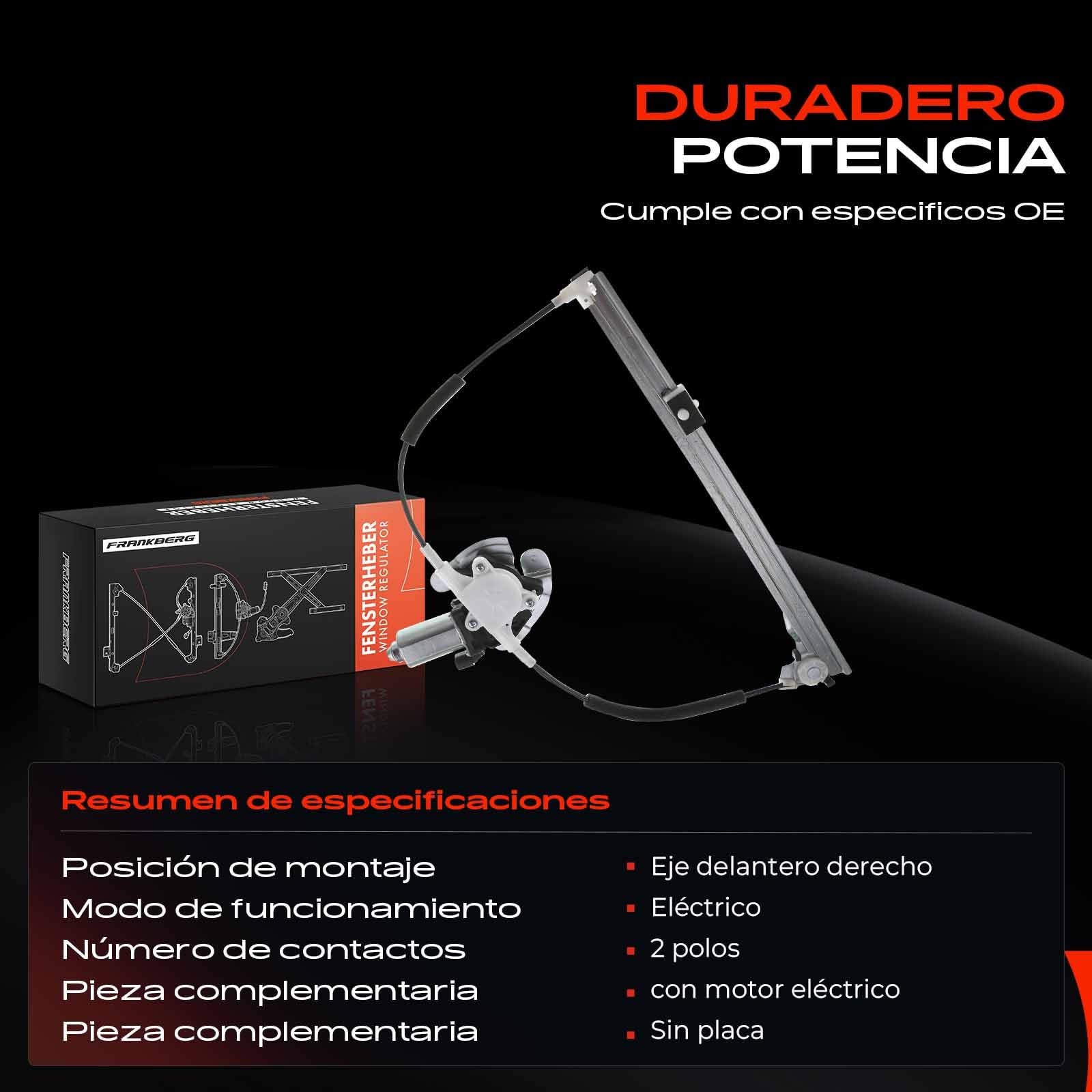 Frankberg Regulador de ventana con motor delantero derecho 7700834346