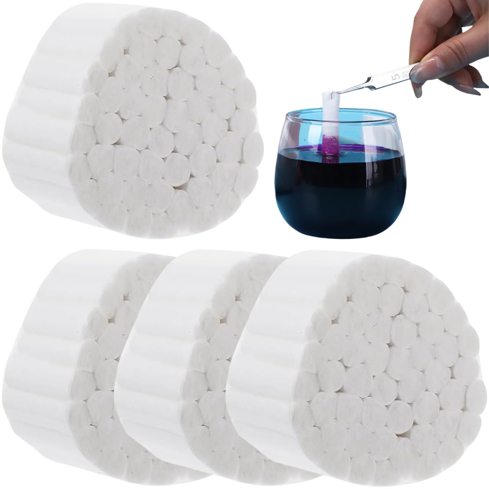 200 rotoli di lana dentata Panni Cotone per Dentisti,Rotoli Cotone Dentale,Tamponi Cotone per Dentisti,Batuffolo Cotone Arrotolato,Batuffoli di Cotone Arrotolato Dentale,Cotone Altamente Assorbente