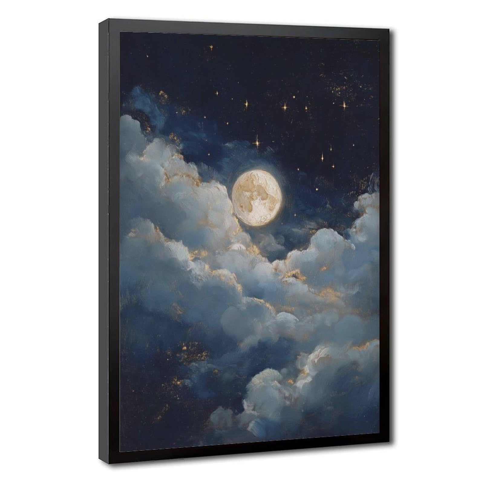 Bareronor Celestial Moon Art Poster Canvas Poster Bedroom Decor Landscape Office Room Decor Gift 16" L X 24" W