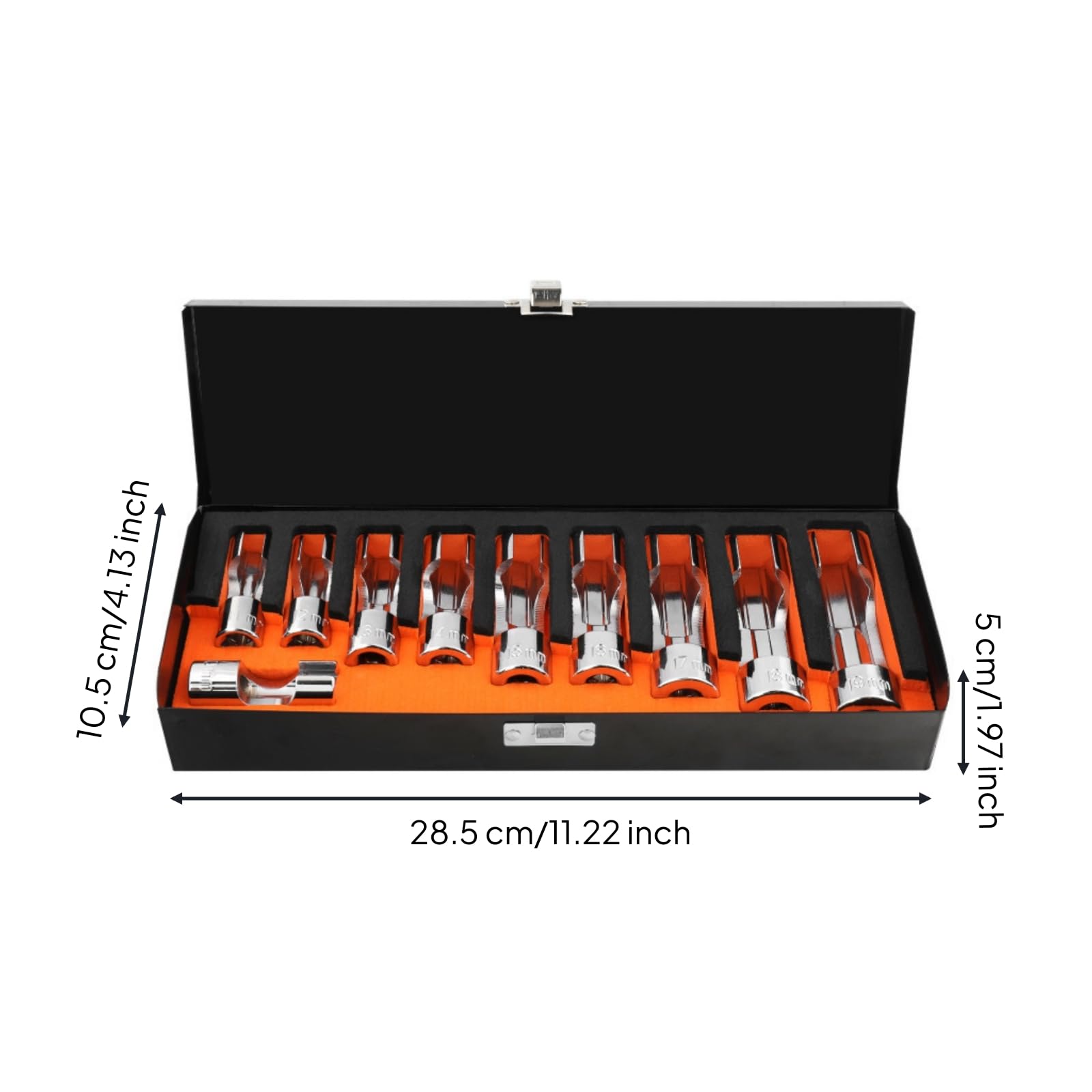 Coffret Clés à Tuyauter Chrome Jeu Clés à Tuyauter Outillage pour Mécaniciens