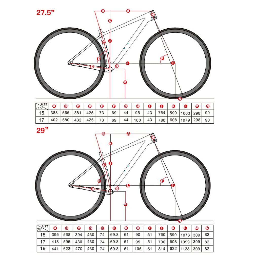 HIMALO Carbon Mountain Bike Frame 27.5er 29er Bike Frame XC AM Hardtail Bike Frame 15''/17''/19'' Disc Brake QR 135mm Internal Routing(Silver,27.5 * 17'')