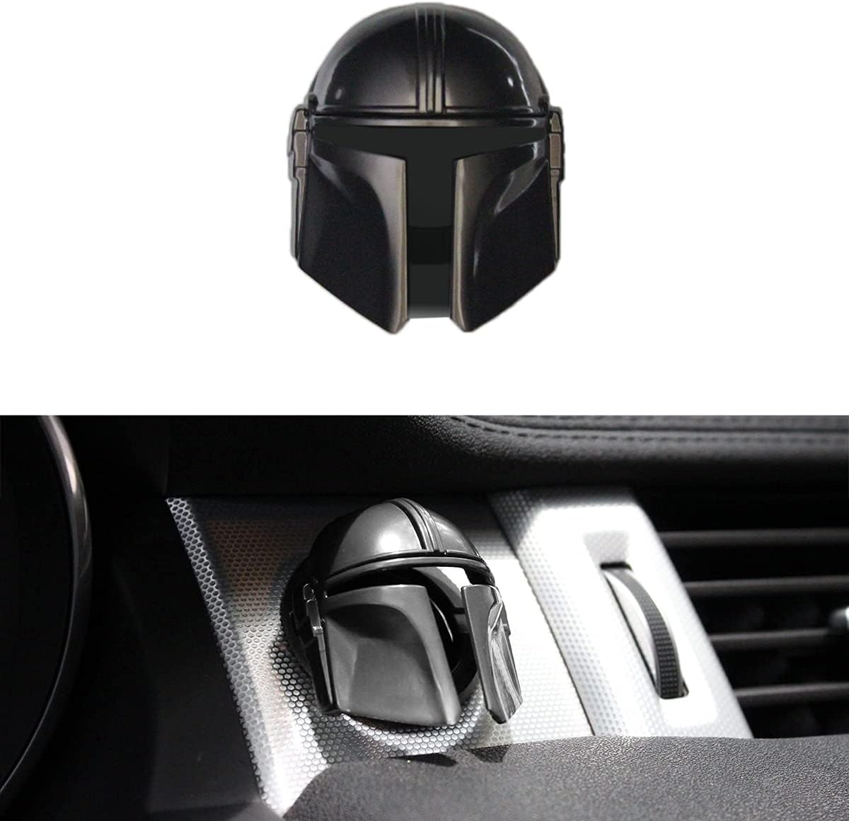 BestEvMod Mando Style Universal Car Engine Start Stop Button Cover Anti-Scratch Push Start Button Protective Cover 3D Cool Car Interior Accessories (Black)