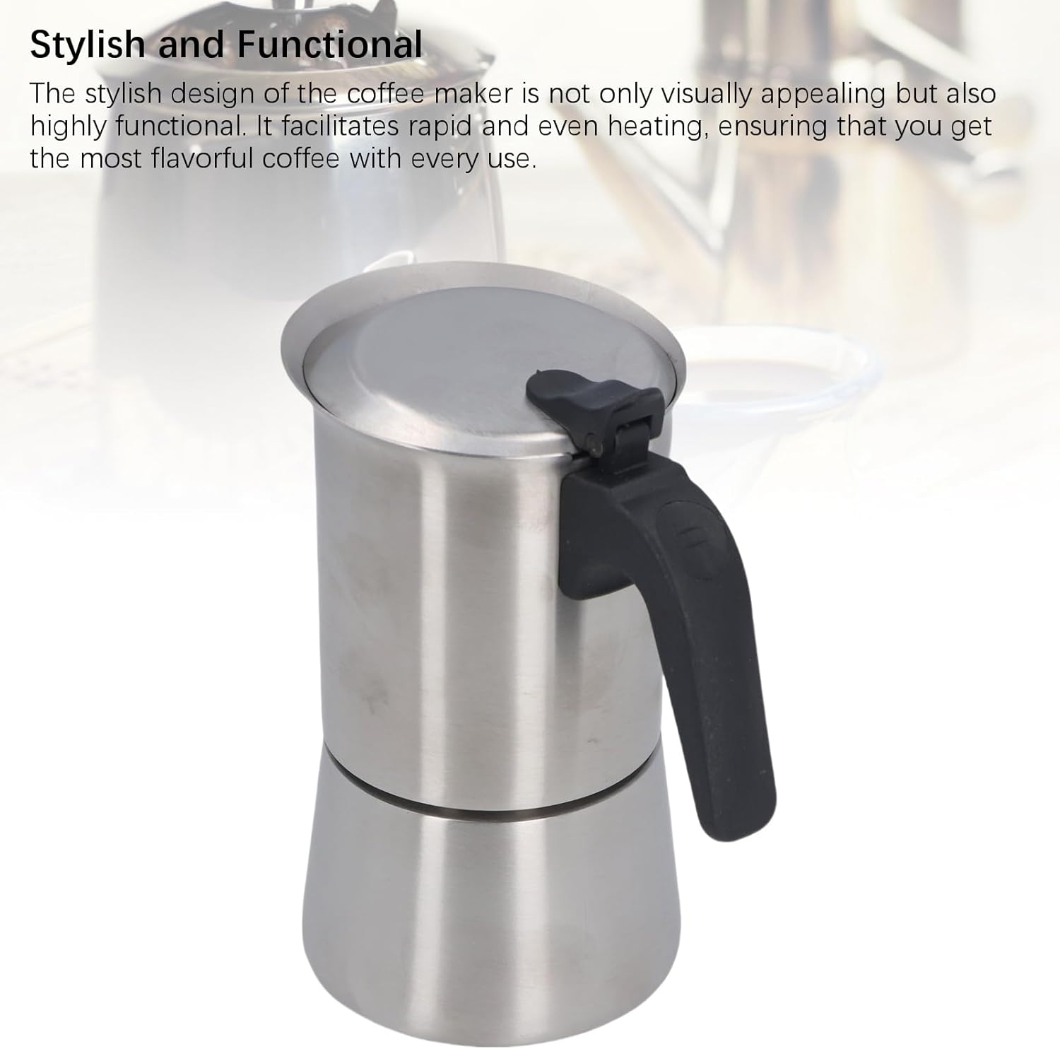 Mixpressos 304 Stainless Steel Stovetop Coffee Percolator, Percolator Coffee Pot Stainless Steel Camping Makers, Stovetop Pot for Brewing Heating Water Milk, Multifunctional (300ML)