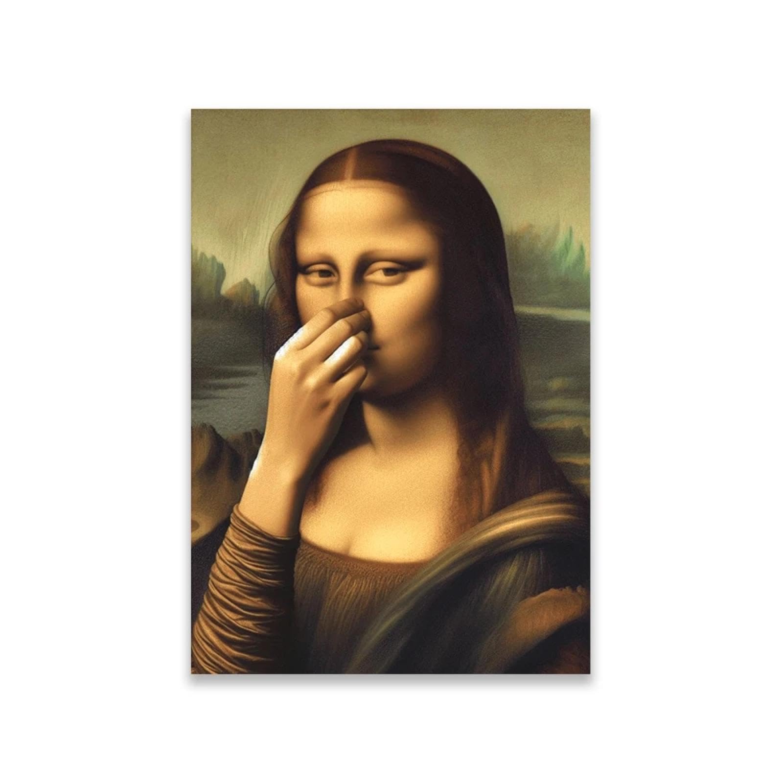 Lzjagxx Frameless Mona Lisa Bathroom Wall Art Poster Toilet Humor Funny Print Bathroom Wall Art Vintage Bad Smell Canvas Painting Decor 30X40cm Unframed