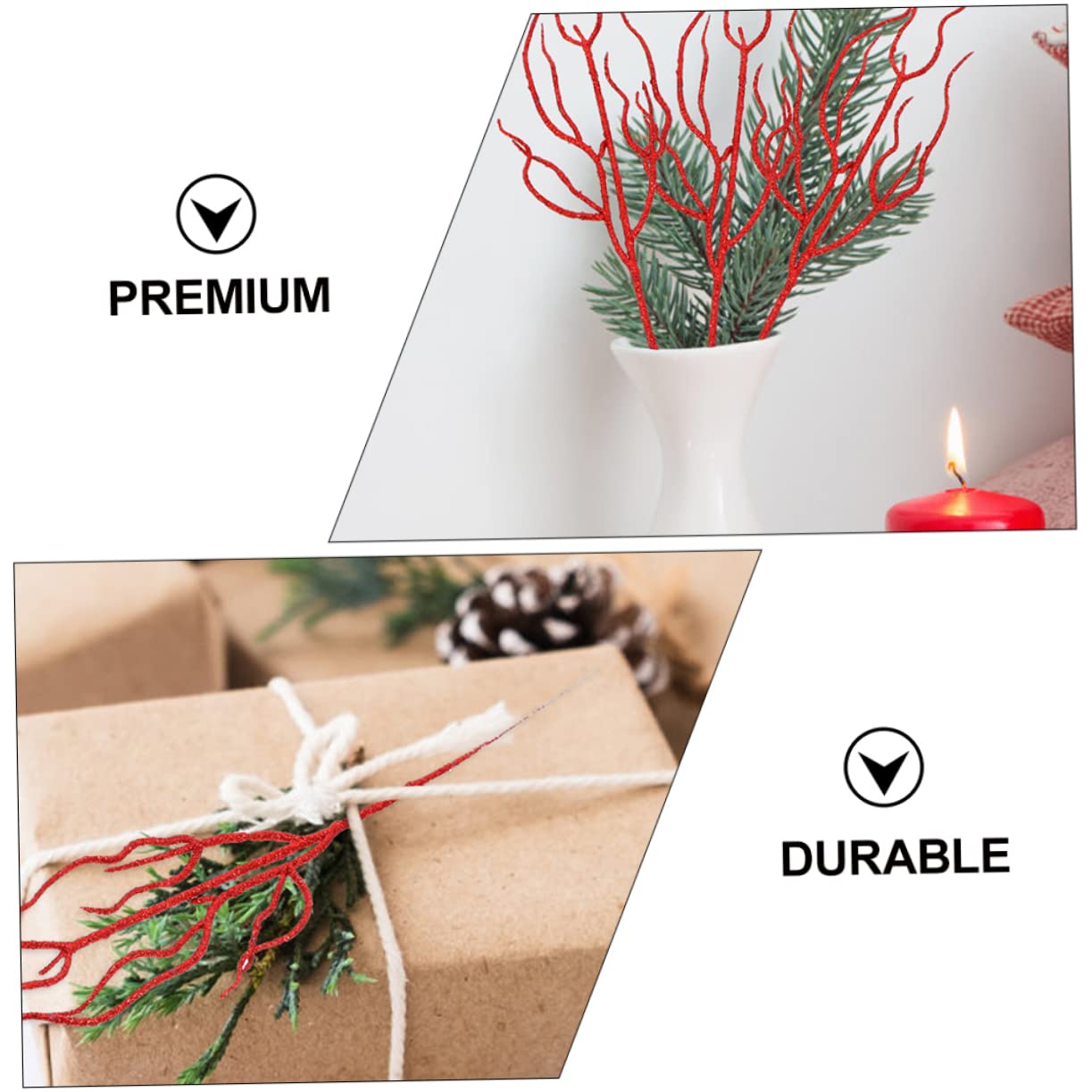 RLKHXBS Scelte di Piante di Natale 12 Pezzi Piante finte Decorazioni per la casa Verde Piante d'appartamento Foglia di Natale Simulazione Erba Prato Foglie Scelte di ghirlande di Natale Giorno