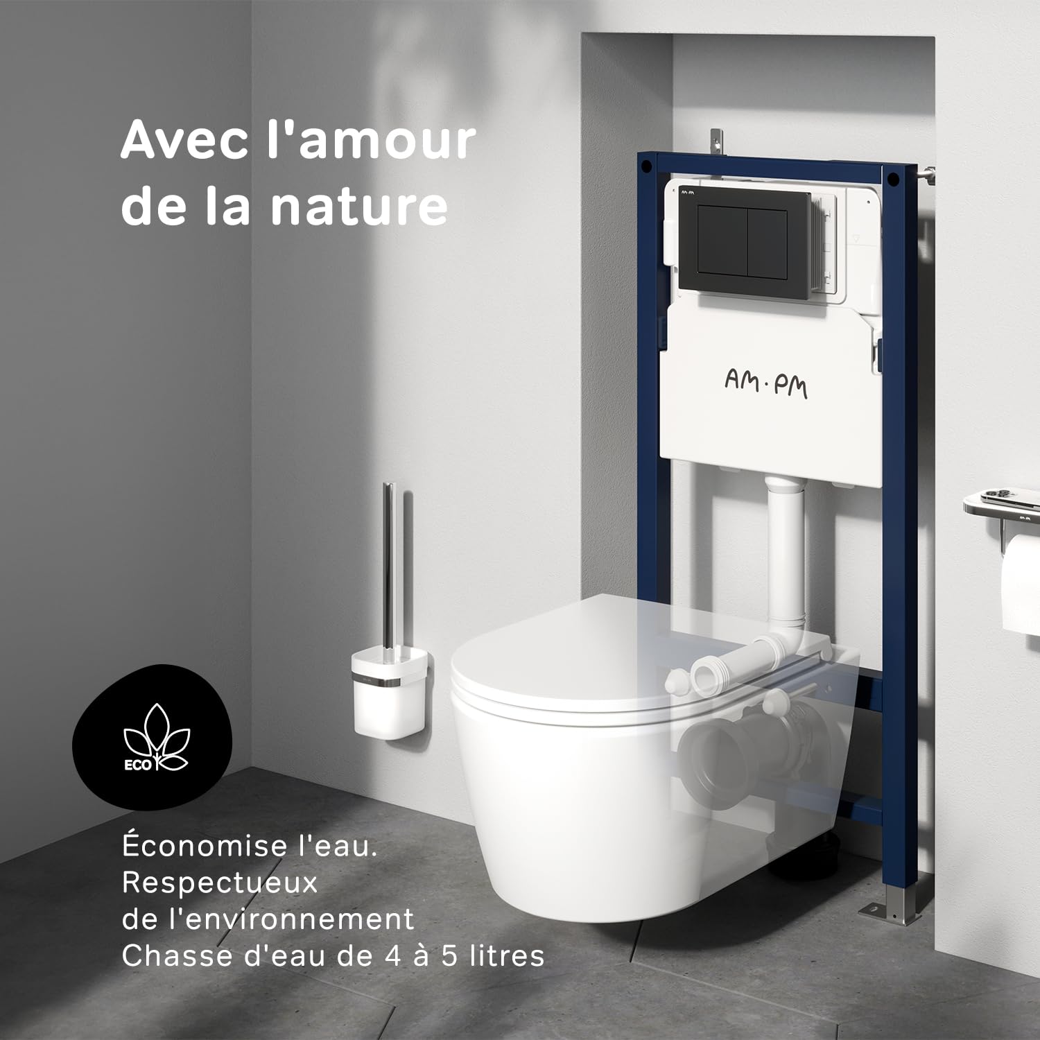 WC suspendu avec abattant