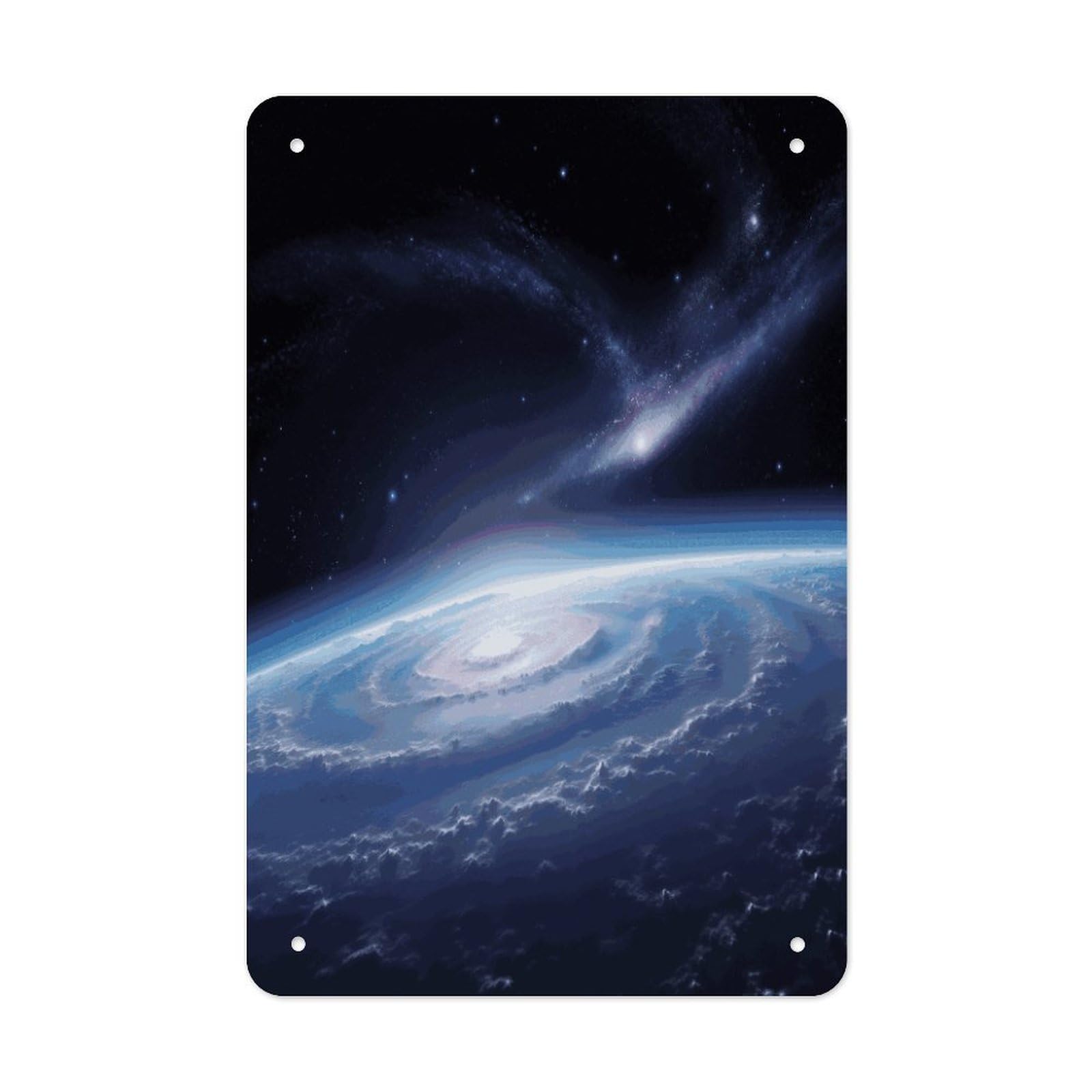 Space Photo Metal Tin Sign Wall Decor Funny Retro Sign Weatherproof Metal Wall Art for Indoor Or Outdoor Retro Tin Signs for Kitchen Office Home Bar Decor 11.8 X 7.9 Inch