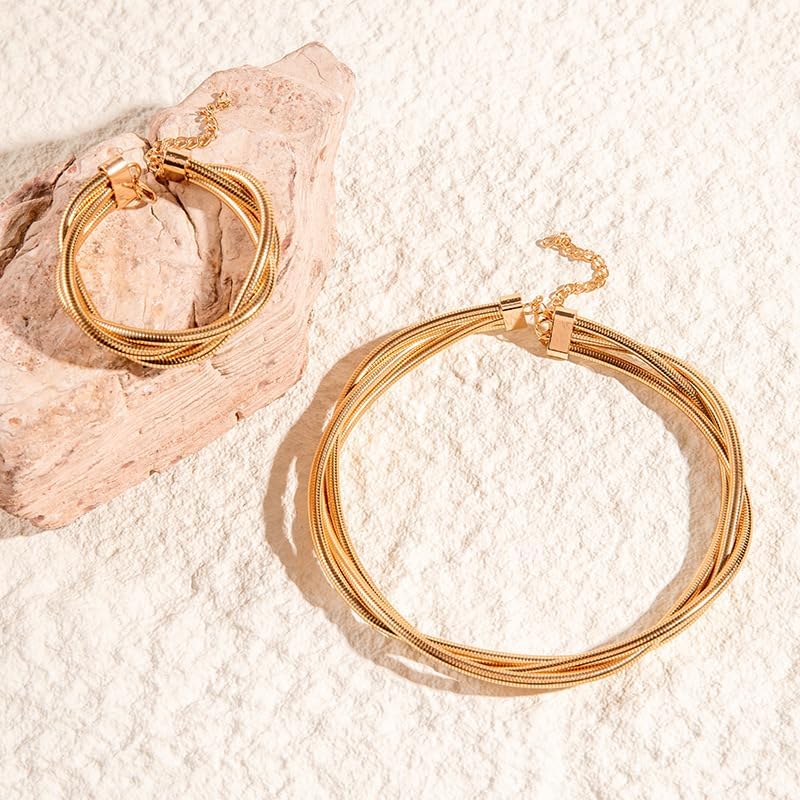 Chunky Necklace for Women Statement Necklace Thick Gold Silver Chain Choker Jewelry - Image 4