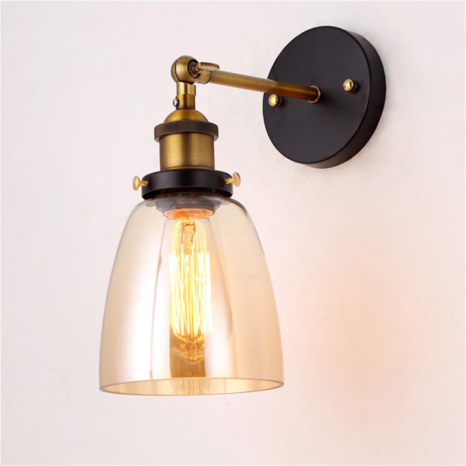 SXSCARKX Wall Sconces E27 Living Room Hallway Balcony Decorative Glass Lamp