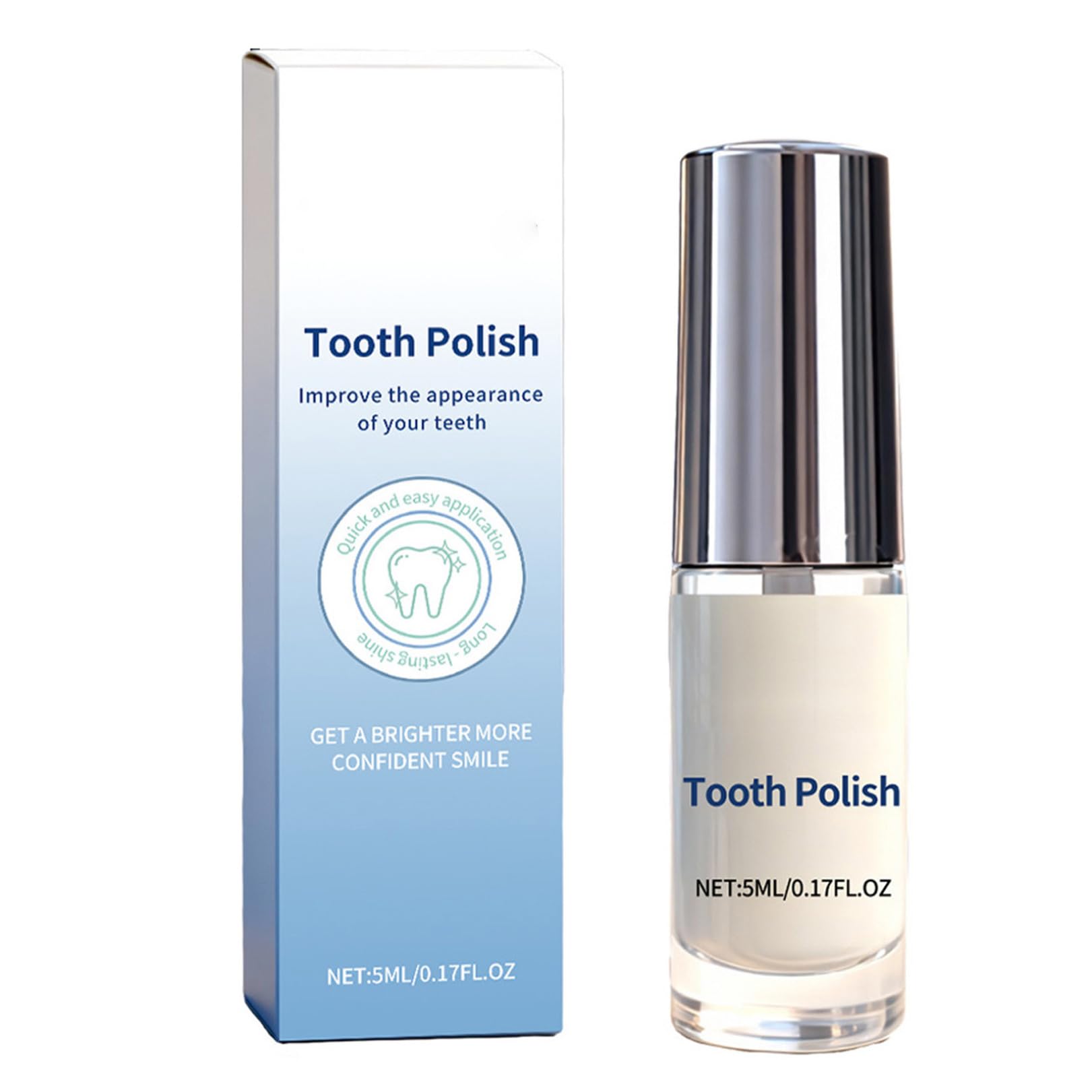 FEESHOW Tooth Polish 5ml with Brush Head - Mild Formula for Shining Teeth and Fresh Breath Portable Oral