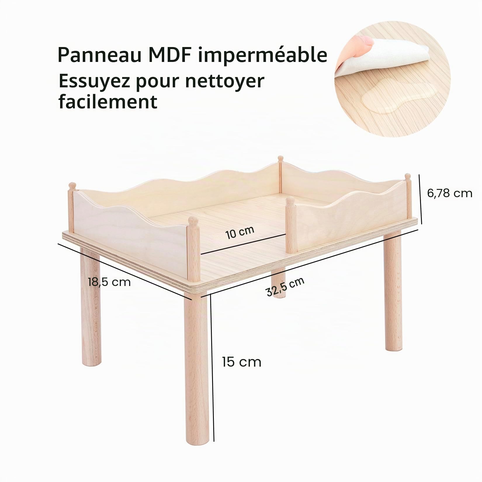 Niteangel Plateforme de jeu en bois pour hamster et clôture de labyrinthe à plusieurs chambres pour hamsters nains, gerbilles, souris, dègus ou autres petits animaux (pour cachette à 2 chambres-grand)