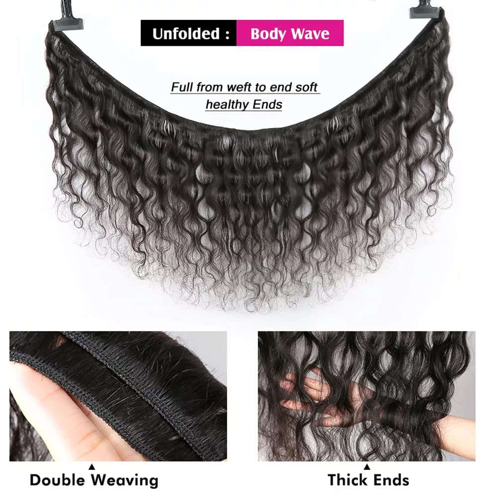 Body Wave Human Hair Extensions 3 Bundles 22 Inch Double Weft Amazon.com : Human Hair Bundles Body Wave 3 Bundles （20 22  main image 3