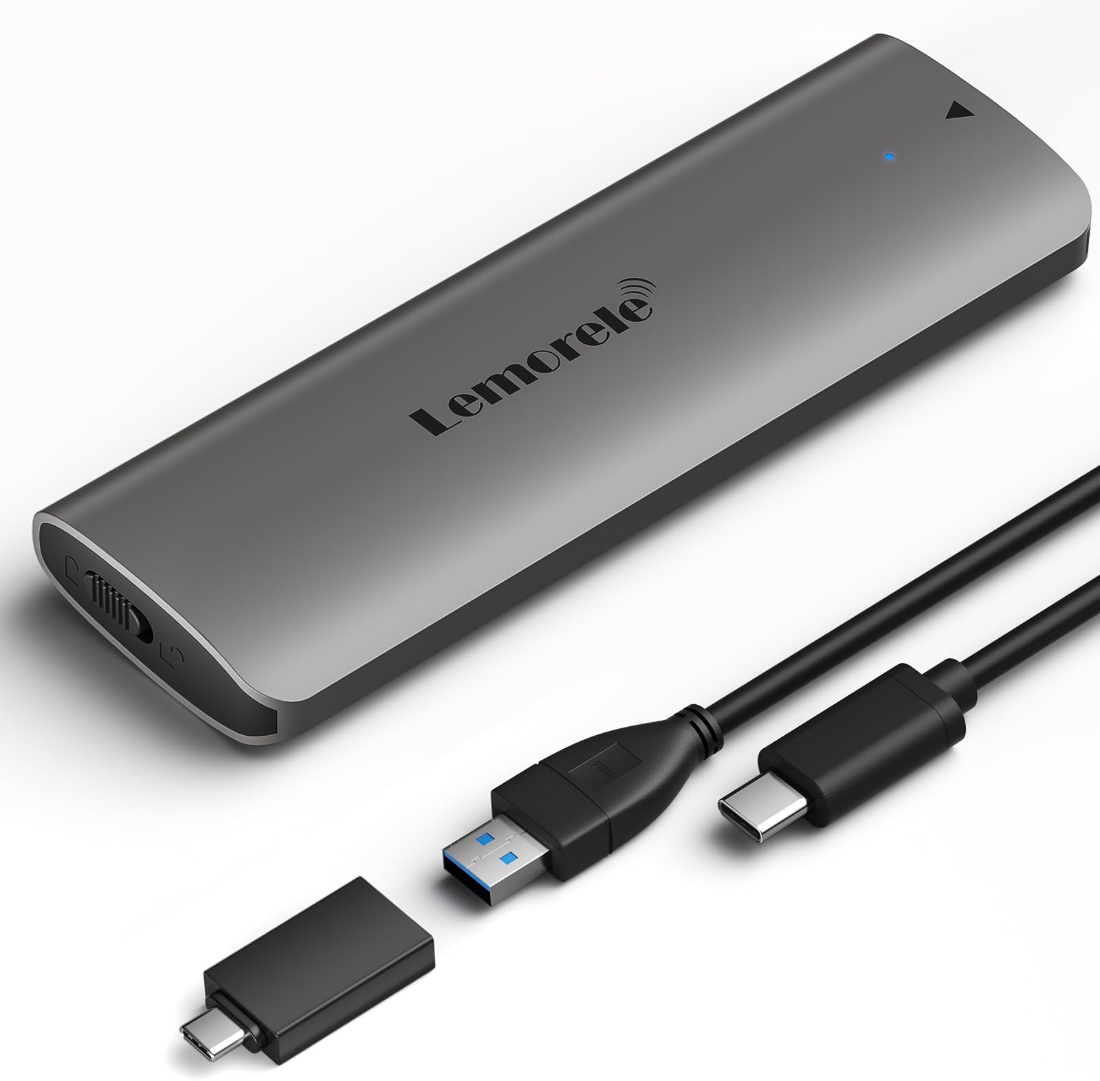 M.2 NVMe SSD Enclosure Adapter USB C 3.1, Tool-Free M.2 NVMe USB 3.1 Gen2 (10Gbps) NVMe M.2 PCI-e External Hard Drive Case Adapter, for (M-Key & M+B Key) NVMe SSD (2230 / 2242 /2260 / 2280)