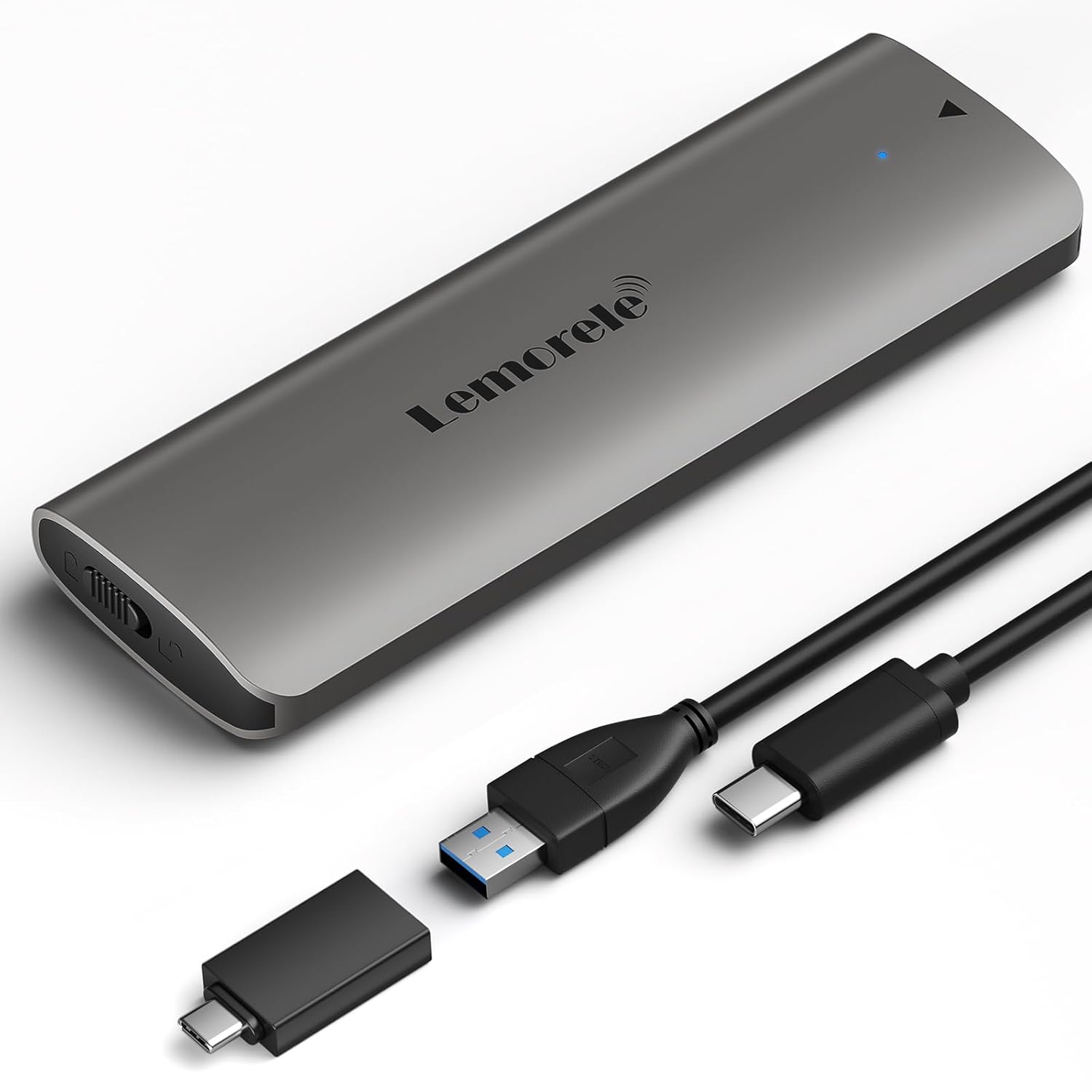 Lemorele M.2 NVMe SSD Enclosure Adapter, Tool-Free USB C 3.2 Gen2 (10Gbps) NVMe M.2 PCIe External Hard Drive Case Adapter for (M-Key & M+B Key) NVMe SSD (2230 / 2242 /2260 / 2280)