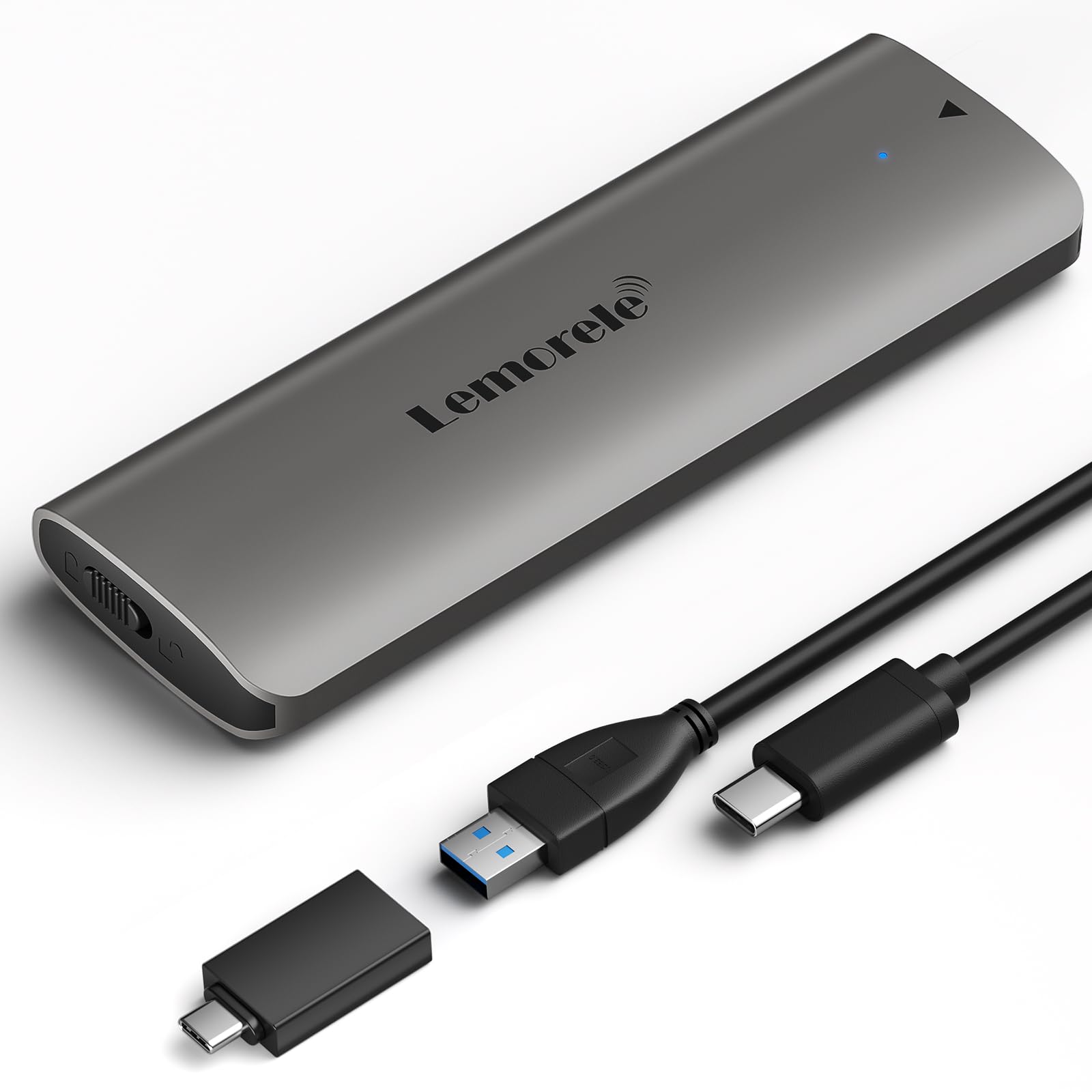 M.2 NVMe SSD Enclosure Adapter, Tool-Free USB C 3.2 Gen2 (10Gbps) NVMe M.2 PCIe External Hard Drive Case Adapter for (M-Key & M+B Key) NVMe SSD (2230/2242 /2260/2280)