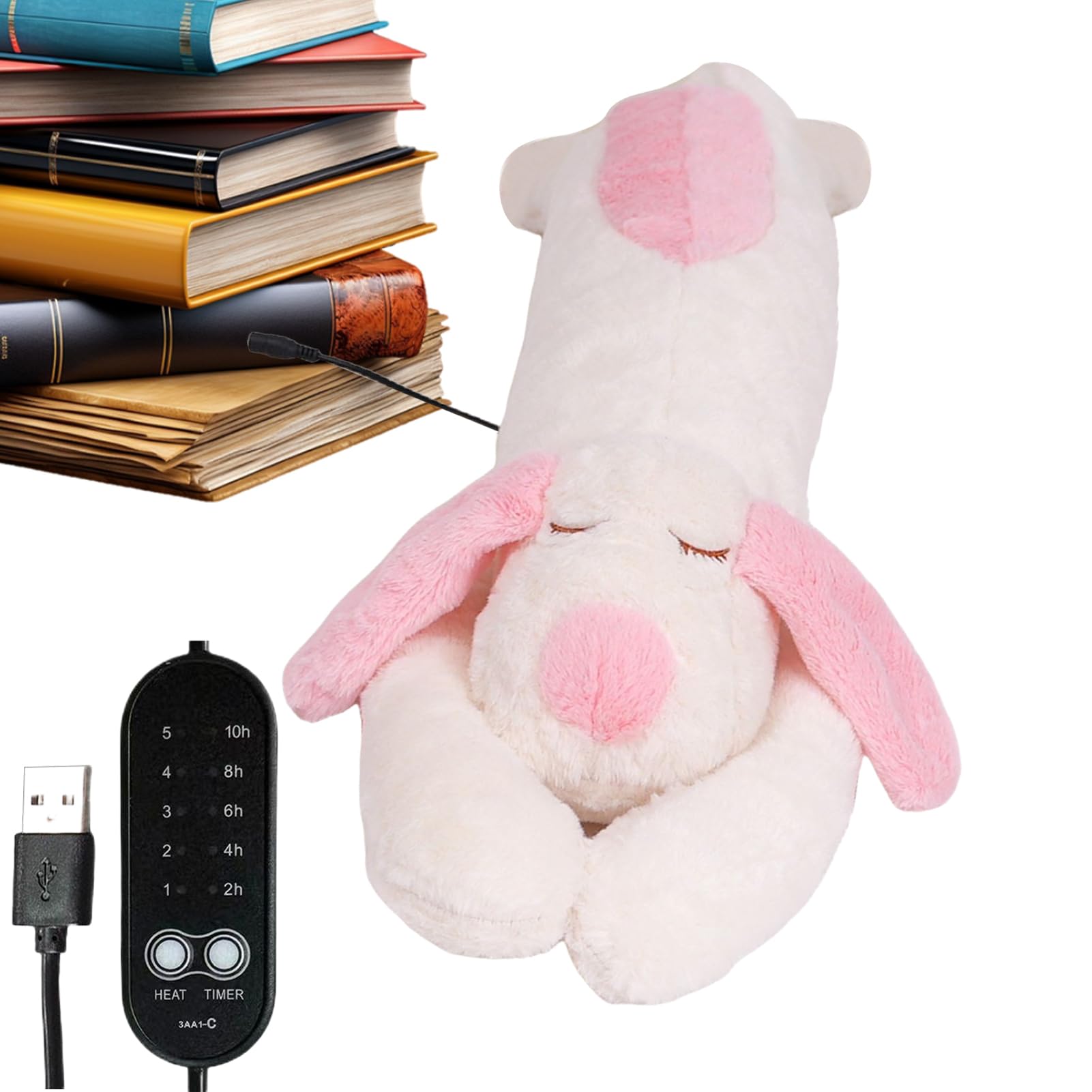 Cuscinetti Termici Peluche per Adulti USB termoregolabile e auto | Cane peluche termico adorabile Caldo Lenitivo Collo Schiena Spalle Ciclo Natale Peluche Morbido Caldo Bambini e Adult
