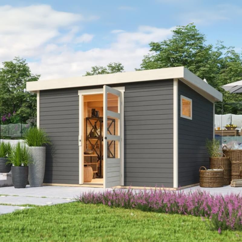 Karibu Holz Gartenhaus - Gerätehaus aus Fichtenholz - 3,31 x 3,34 x 2,16 m- - 8,75 m²