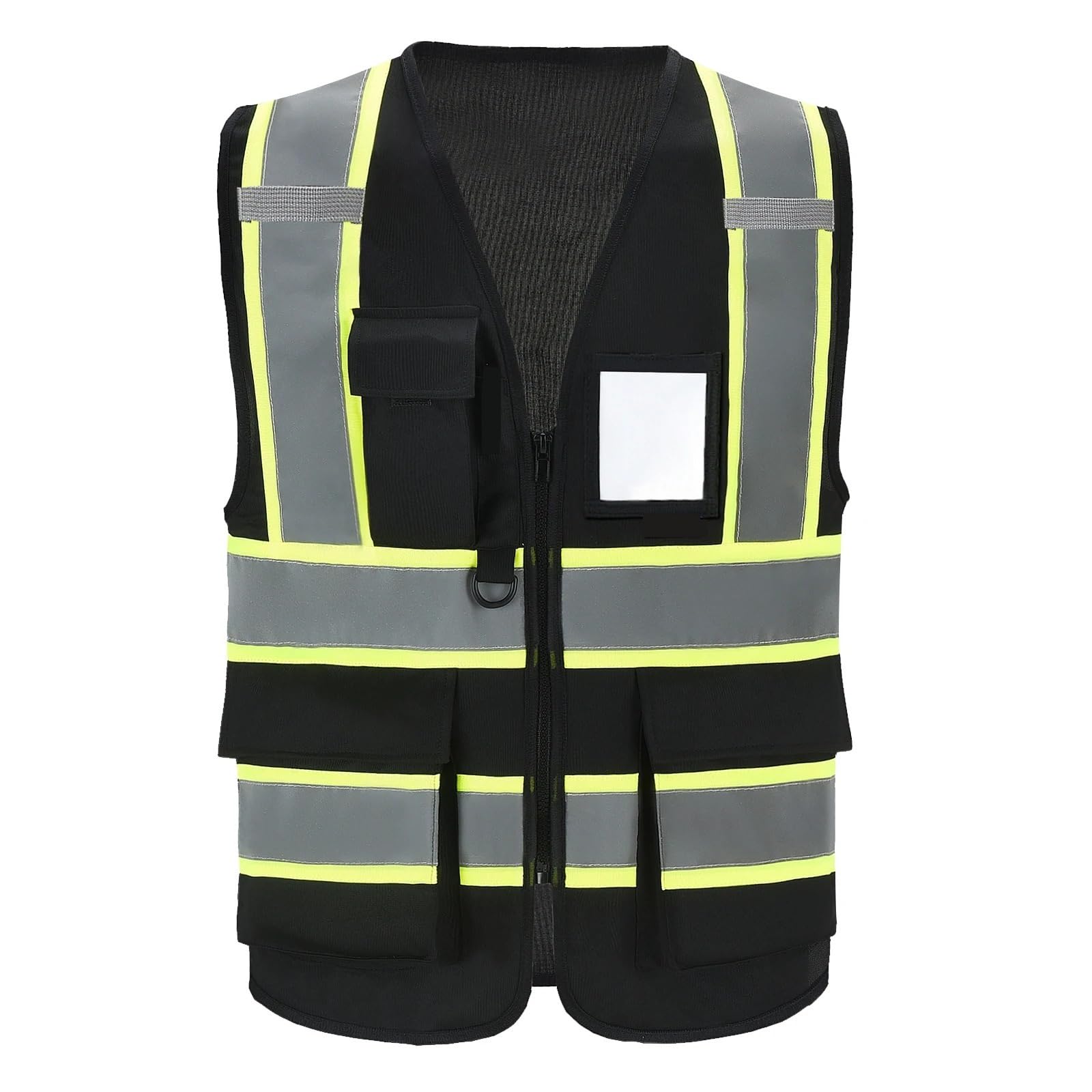 Chaleco Reflectante de Seguridad, Chaleco Alta Visibilidad con Bolsillos y Cremallera, Amarillo Naranja(3X-Large)