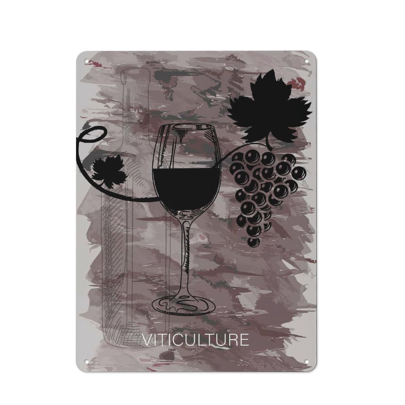 Junmoney Vineyard And Wine Retro Metal Wall Sign 40X30cm For Hobby Room Or Studio, For Garage, Workshop And Man Cave Decoration