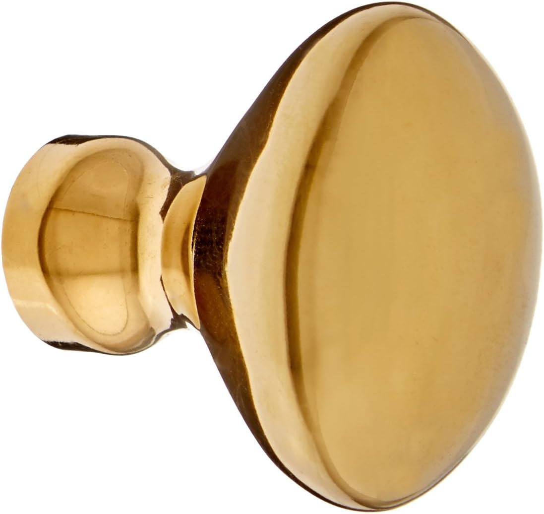 Deltana KE125U5 Solid Brass 1-1/4-Inch Oval/Egg Shape Knob