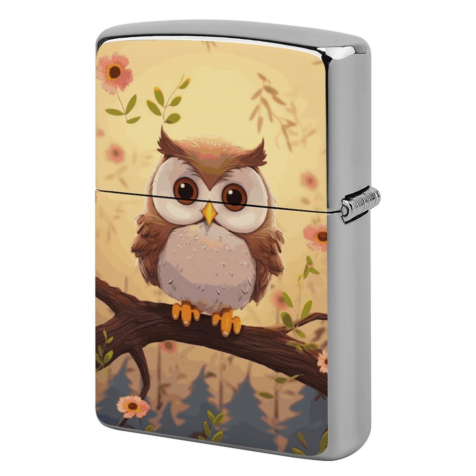 Cute Owl Lighter Case for Men, Personalized Lighter Cover for Valentine's Day Gifts, Flip-Top Lighters Shell for Outdoor, Portable Lighters Protective Sleeve