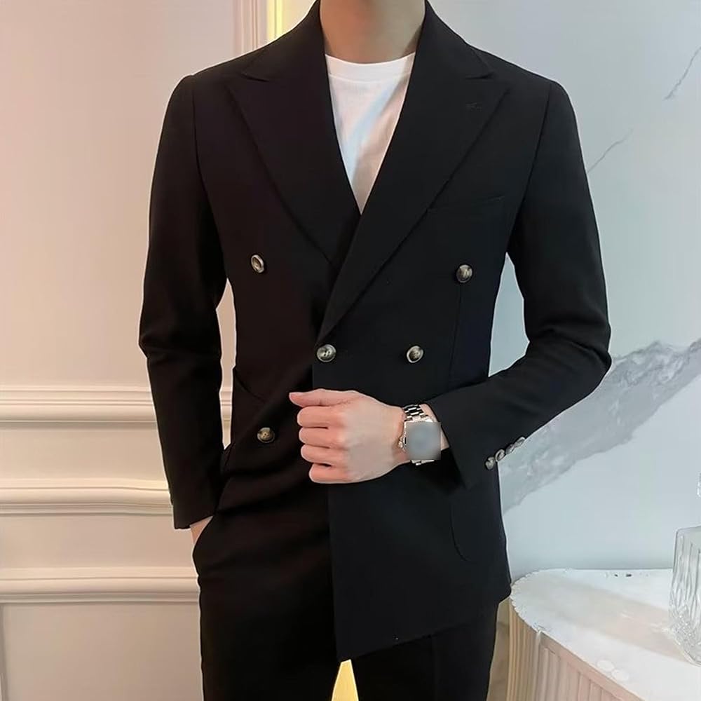 ジャケット・アウター N.M Thickened Double-Breasted Jacket Regular-Fit Double-Breasted Jacket - Dark gray - Men | H&M US